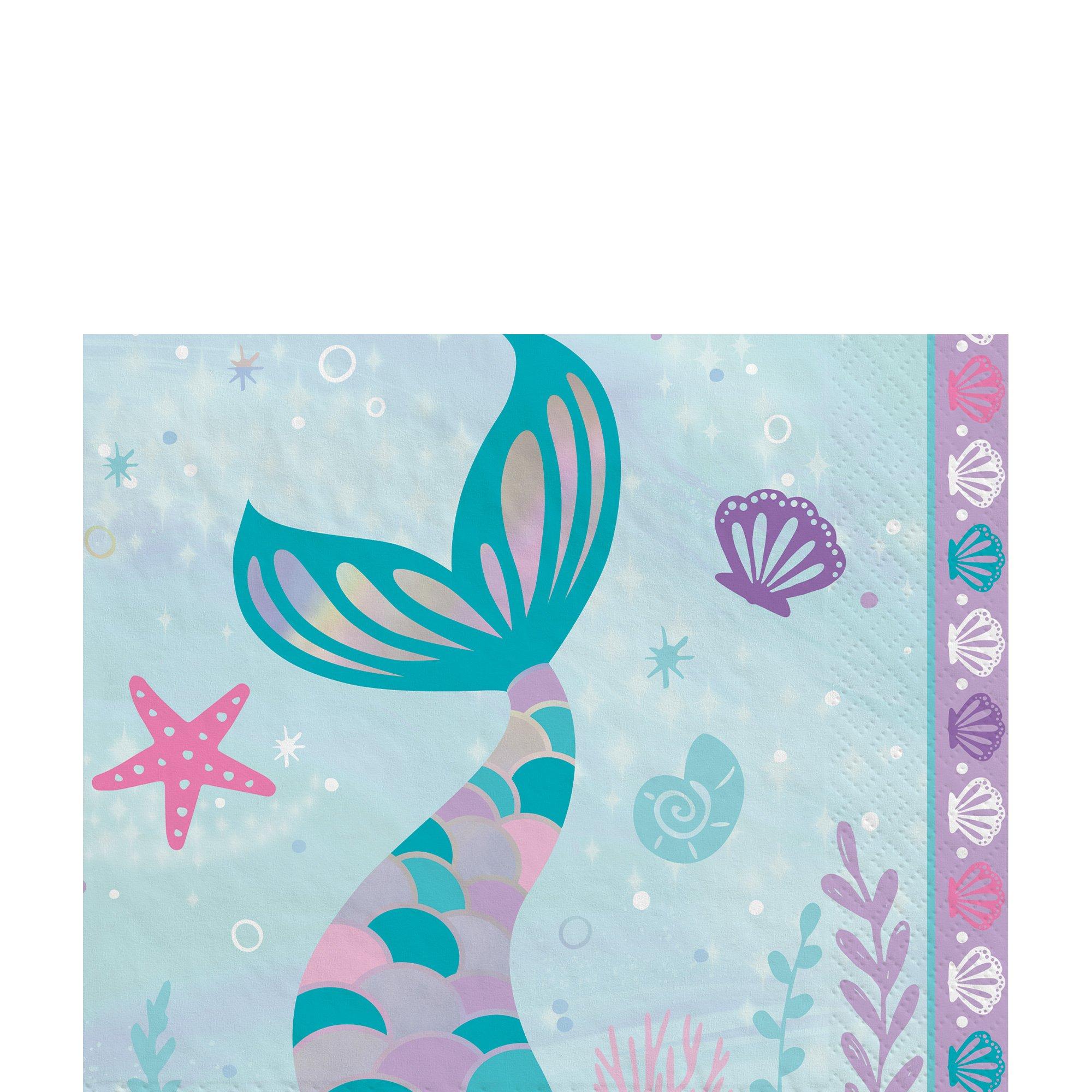 Shimmering Mermaids Paper Lunch Napkins. 6.5in. 16ct - Image 3