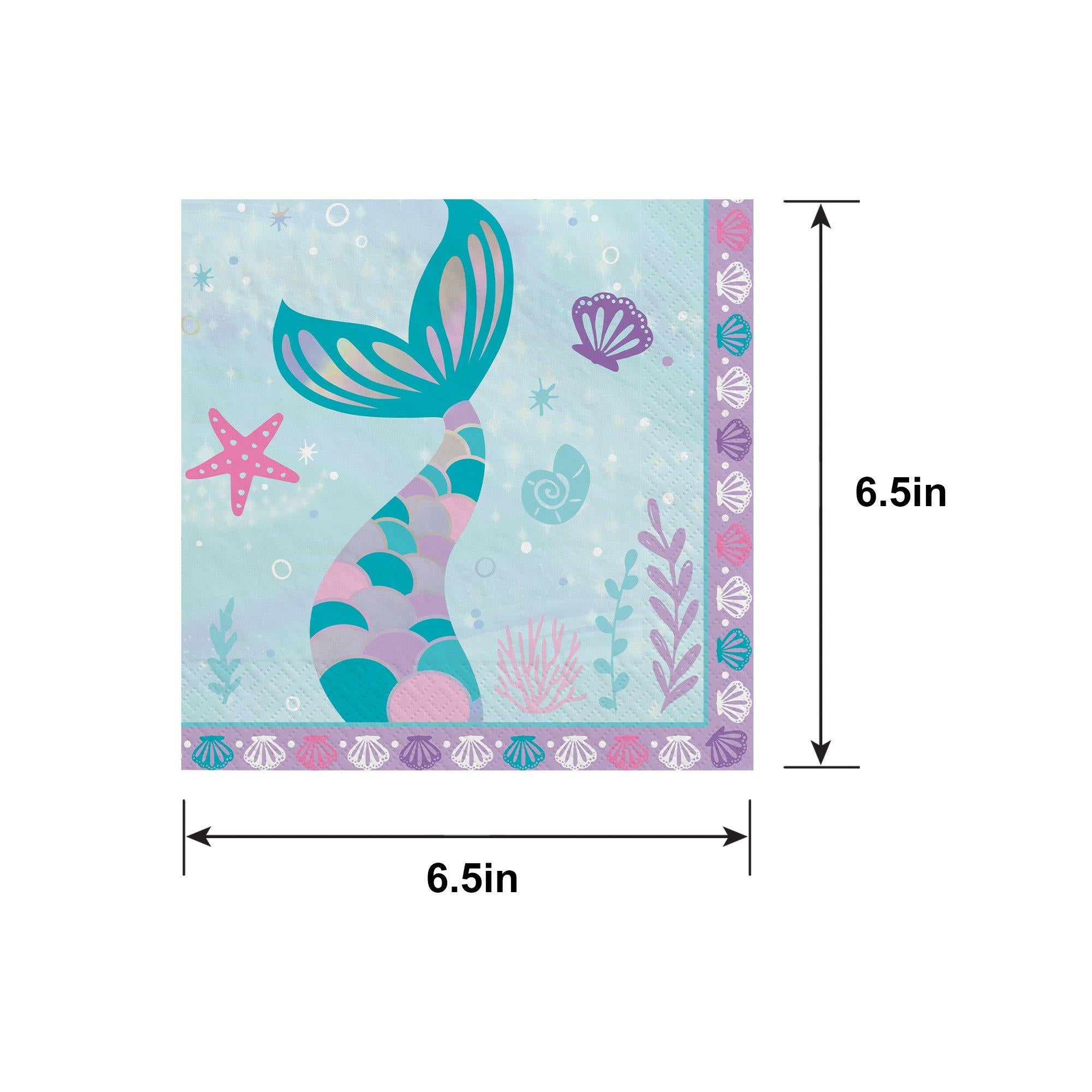Shimmering Mermaids Paper Lunch Napkins. 6.5in. 16ct - Image 4