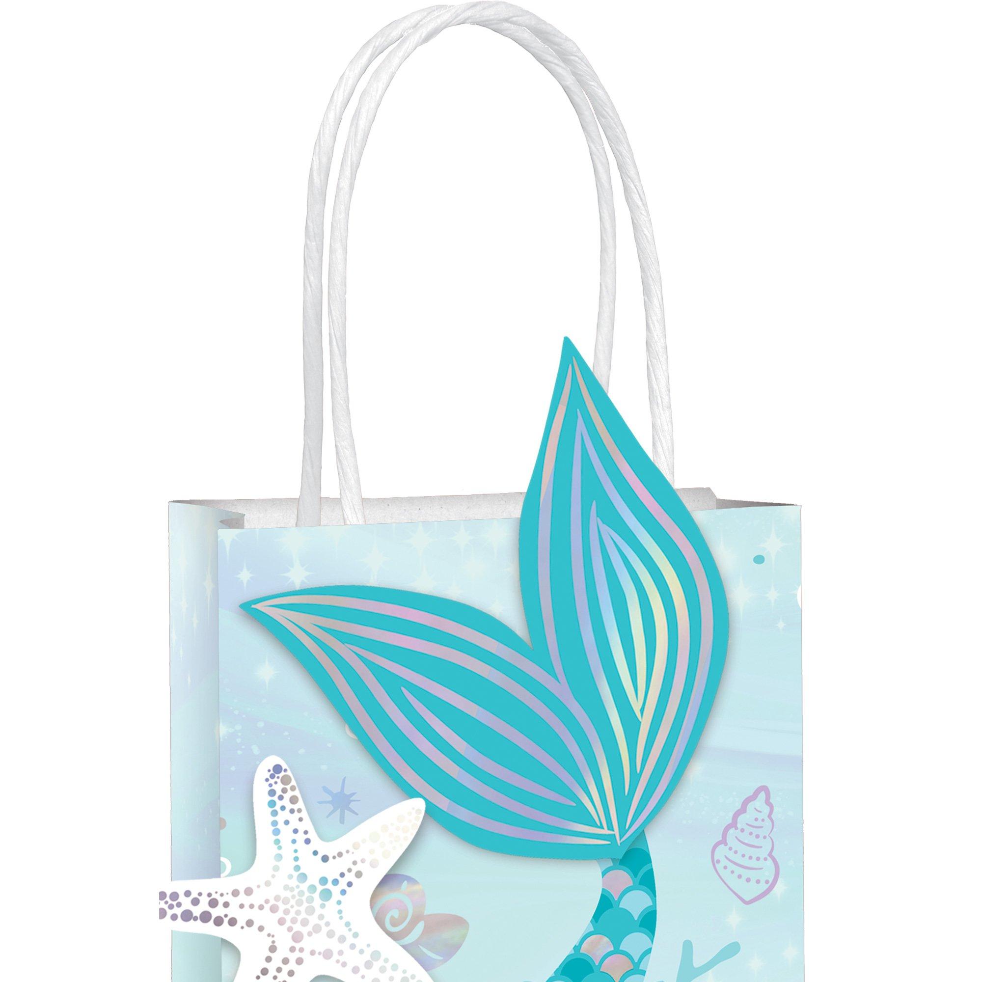 Iridescent Shimmering Mermaids Create Your Own Kraft Favor Bag Kit. 5.25in x 8.4in. 8ct - Image 3