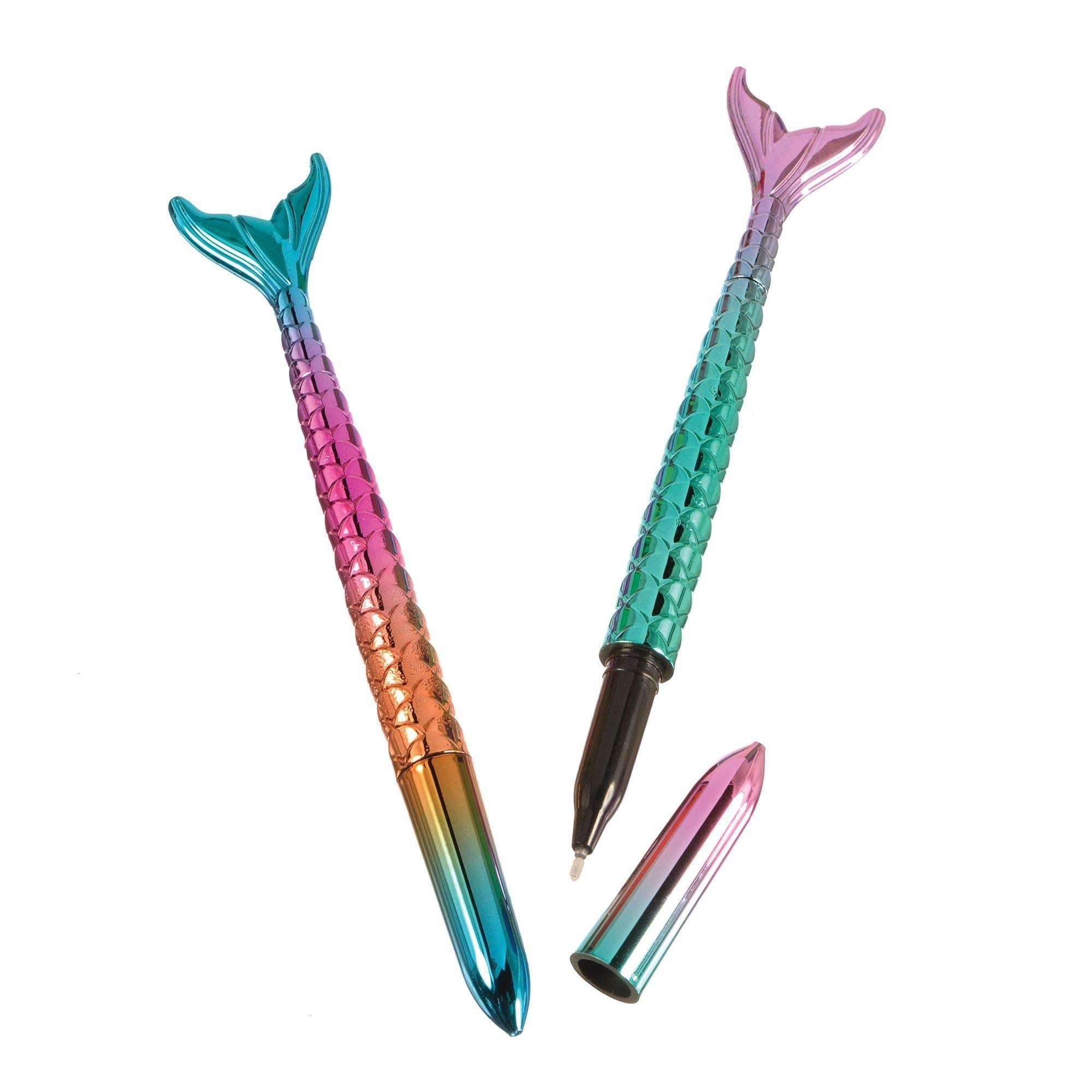 Metallic Shimmering Mermaids Plastic Pens. 5.9in. 8ct
