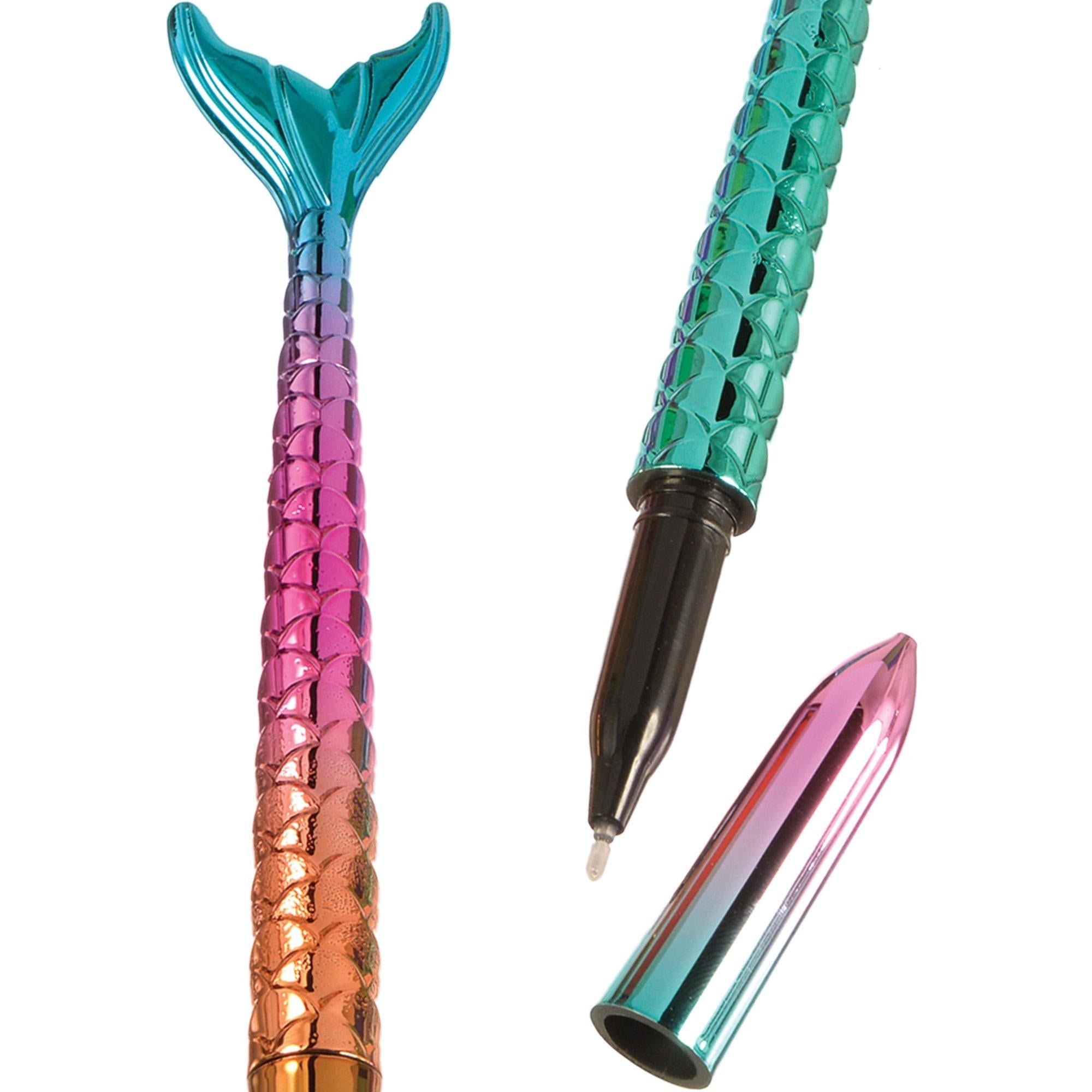 Metallic Shimmering Mermaids Plastic Pens. 5.9in. 8ct - Image 2