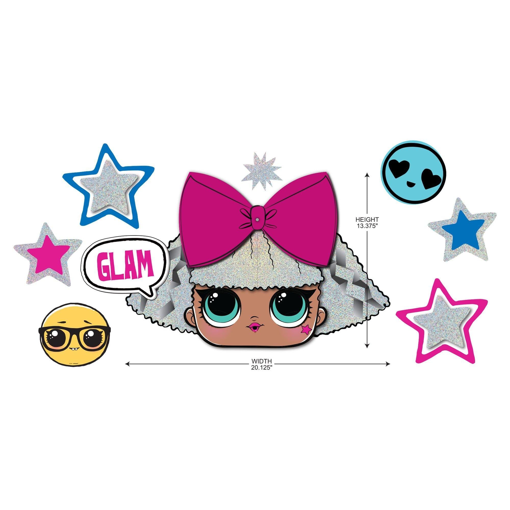 Glitter Diva Wall Decorating Kit. 9pc - L.O.L. Surprise! Together 4-Eva - Image 2