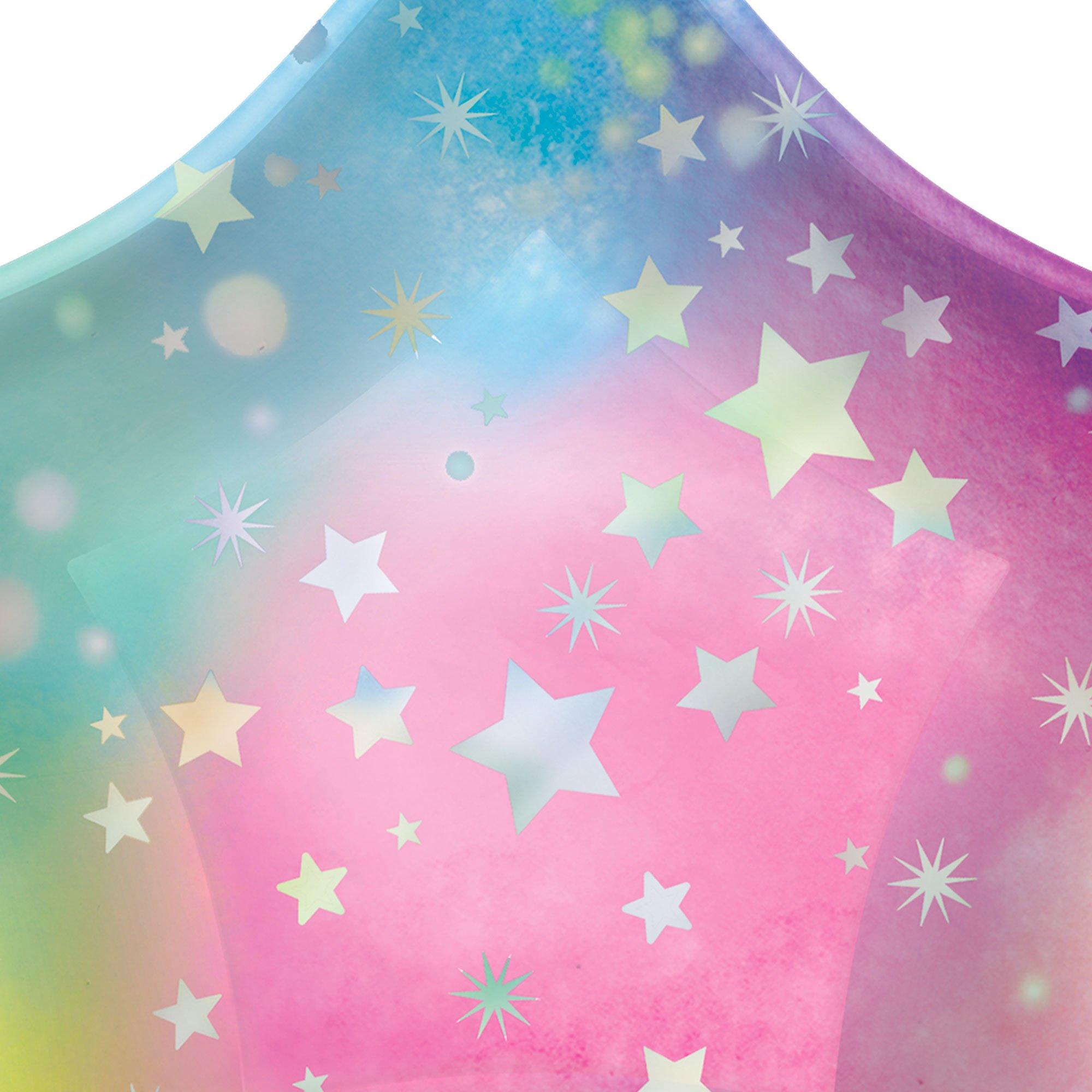Iridescent Luminous Rainbow Star Paper Dessert Plates. 8.5in. 8ct - Image 2