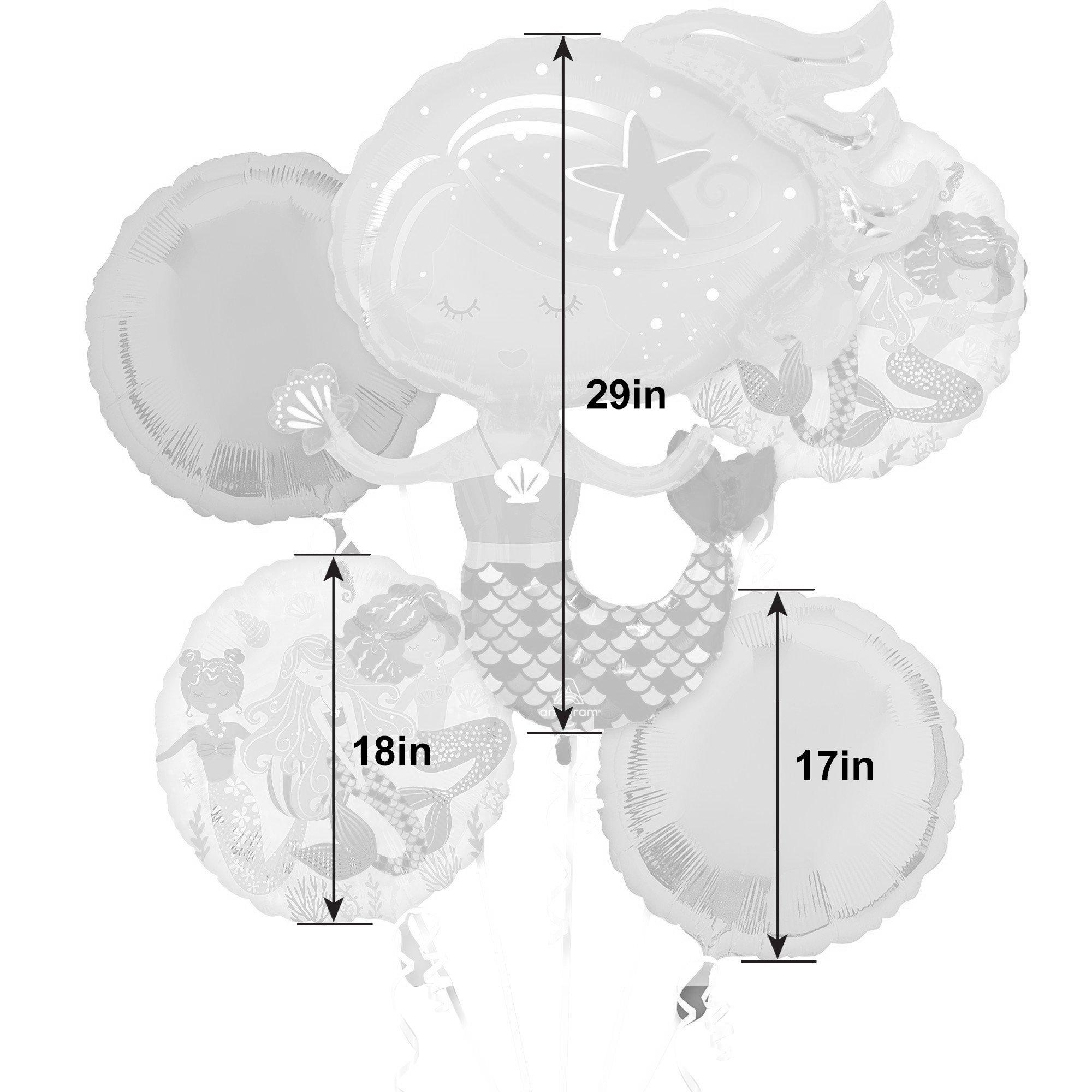 Shimmering Mermaid Foil Balloon Bouquet. 5pc - Image 5