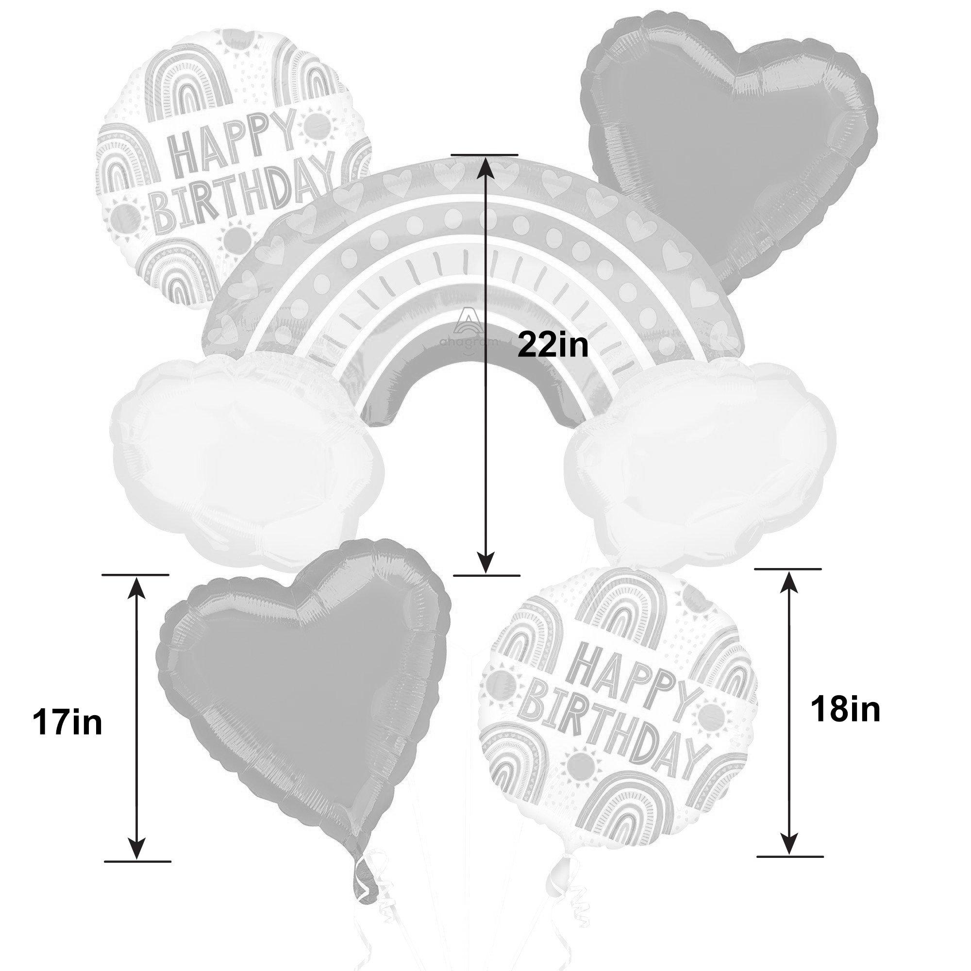 Retro Rainbow Foil Balloon Bouquet. 5pc - Image 3