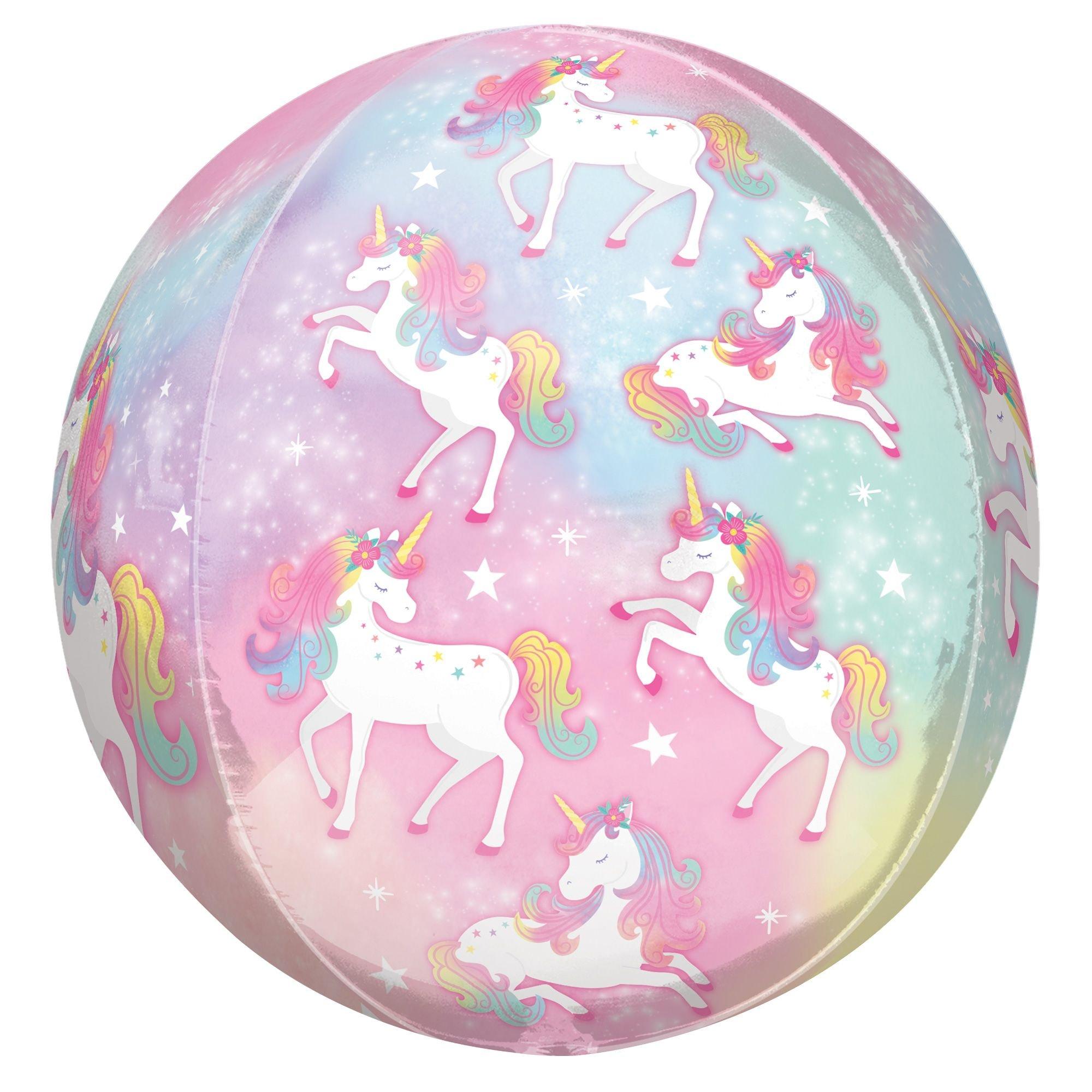 Enchanted Unicorn Plastic Balloon. 15in x 16in - See Thru Orbz - Image 2