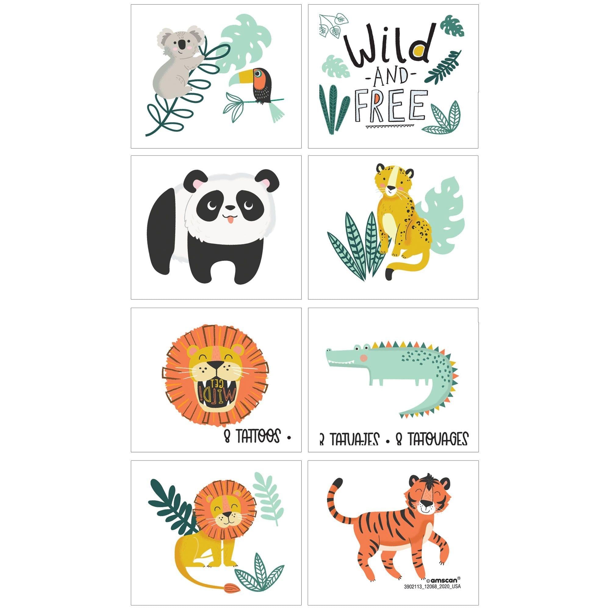 Get Wild Jungle Temporary Tattoos. 8ct