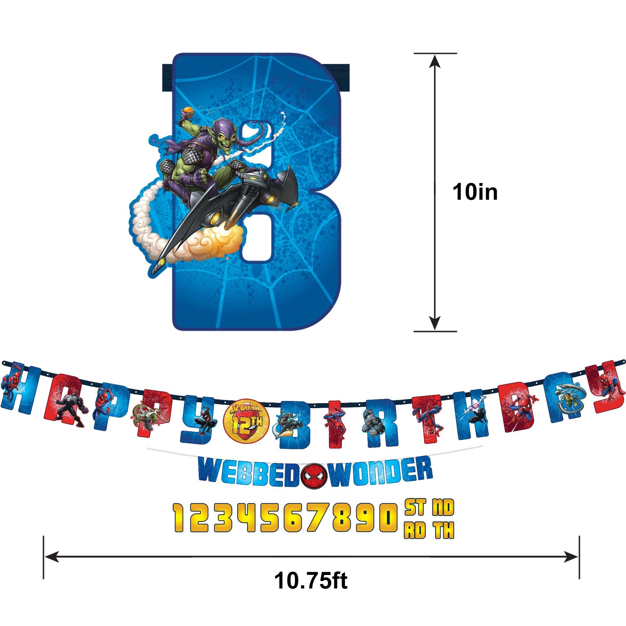 Spider-Man Webbed Wonder Add an Age Birthday Banner Set. 10ft - Image 5