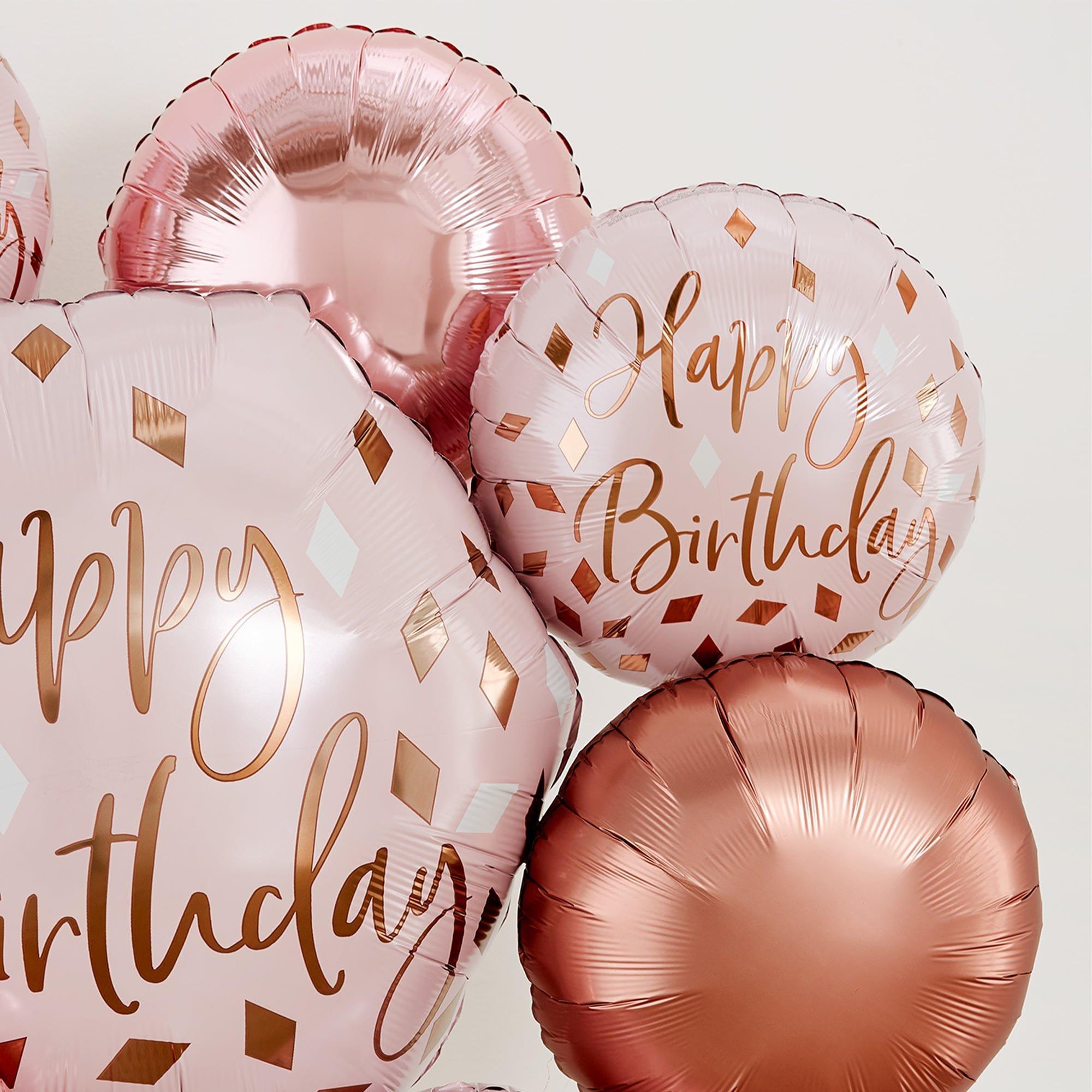 Metallic Blush Happy Birthday Foil Balloon. 18in - Image 3