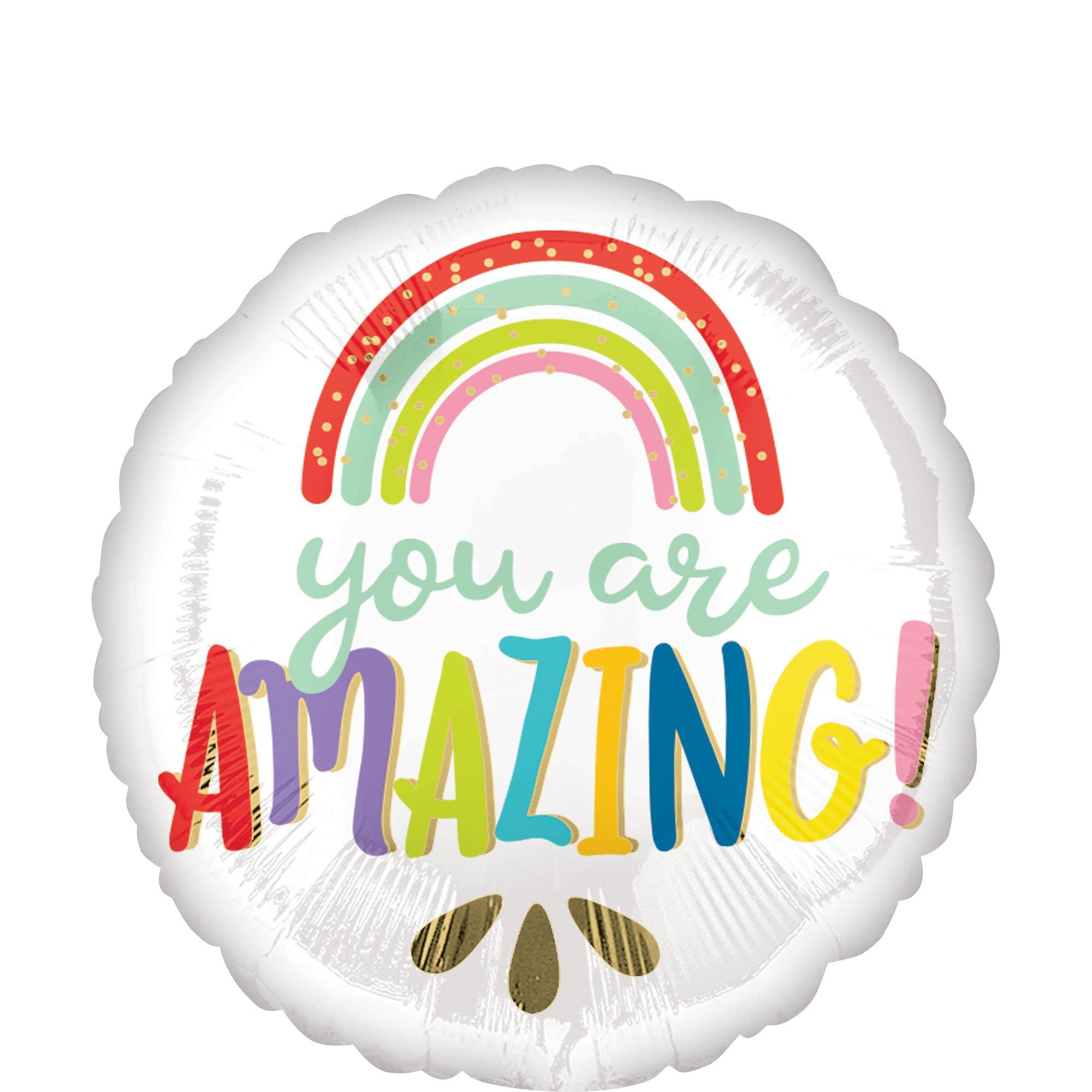 Rainbow You Are Amazing Foil Balloon. 18in