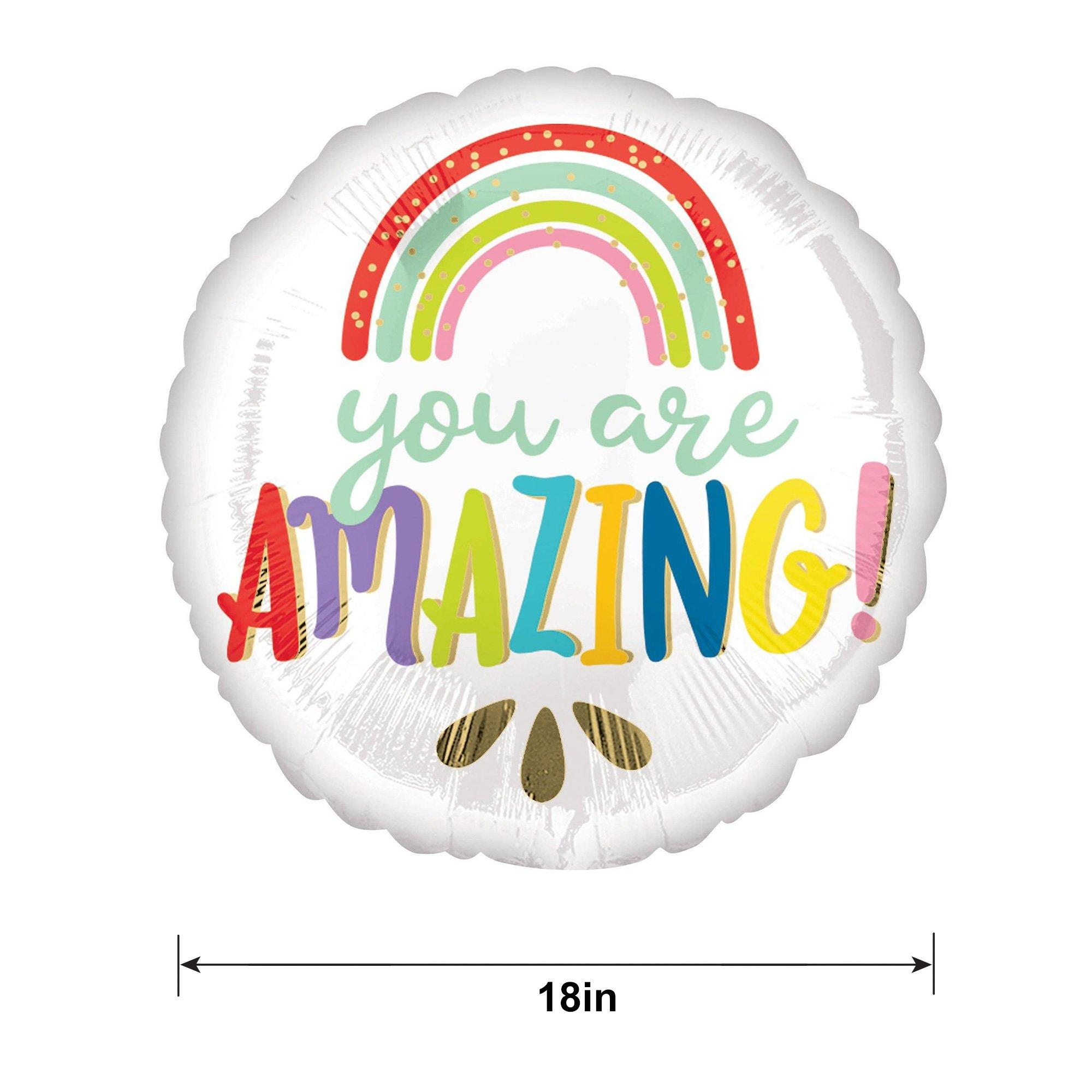 Rainbow You Are Amazing Foil Balloon. 18in - Image 2