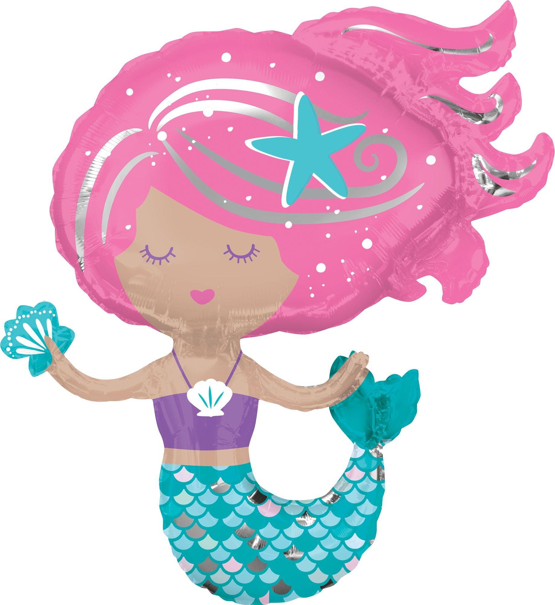 Shimmering Mermaid Foil Balloon. 30in