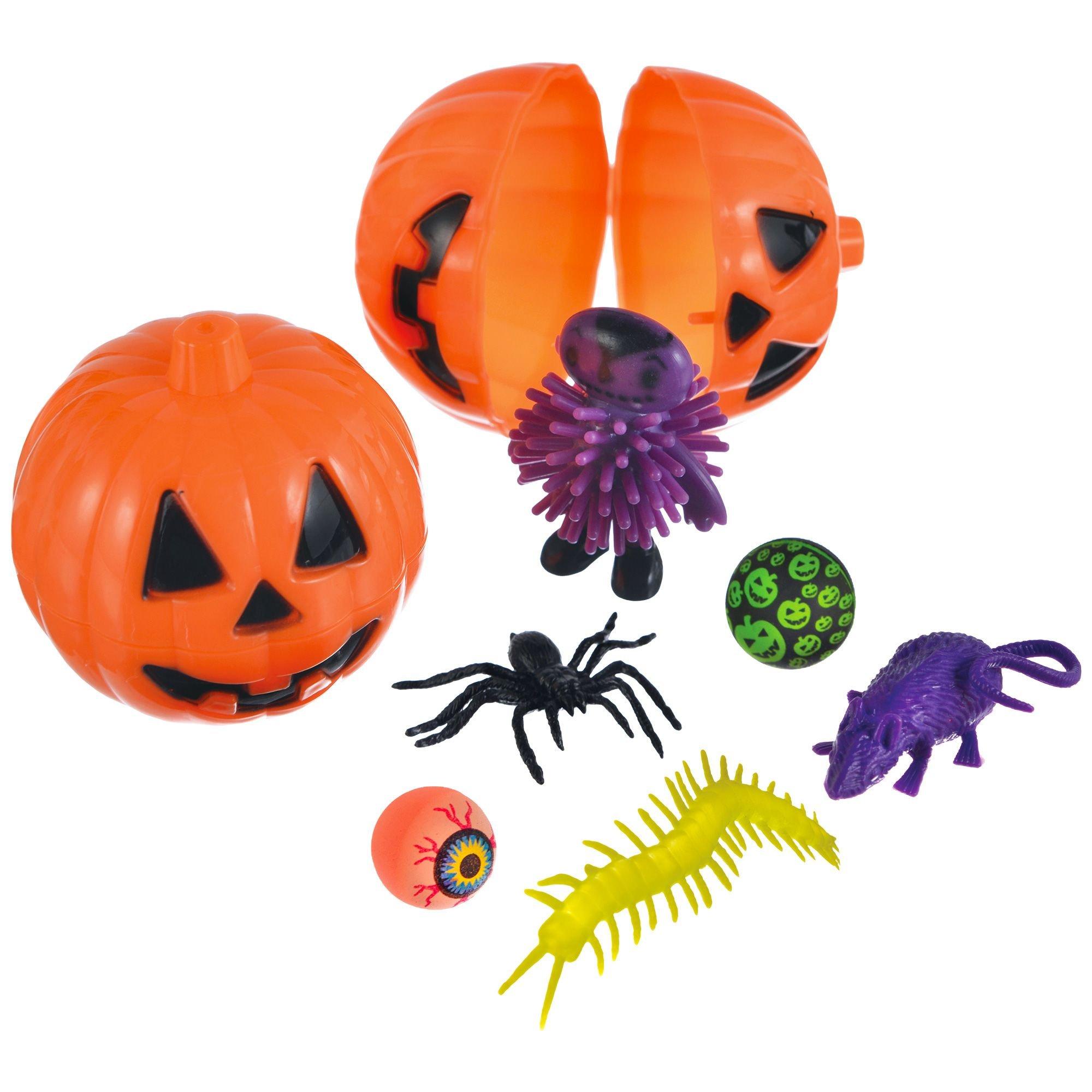 Jack-o'-Lantern Toy Unboxing Plastic & Rubber Favors. 2.5in. 12ct