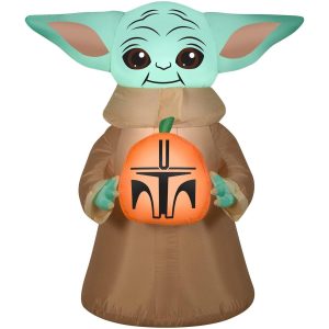 3.5 Foot Star Wars The Child & Pumpkin Light Up Halloween Inflatable Lawn Decoration