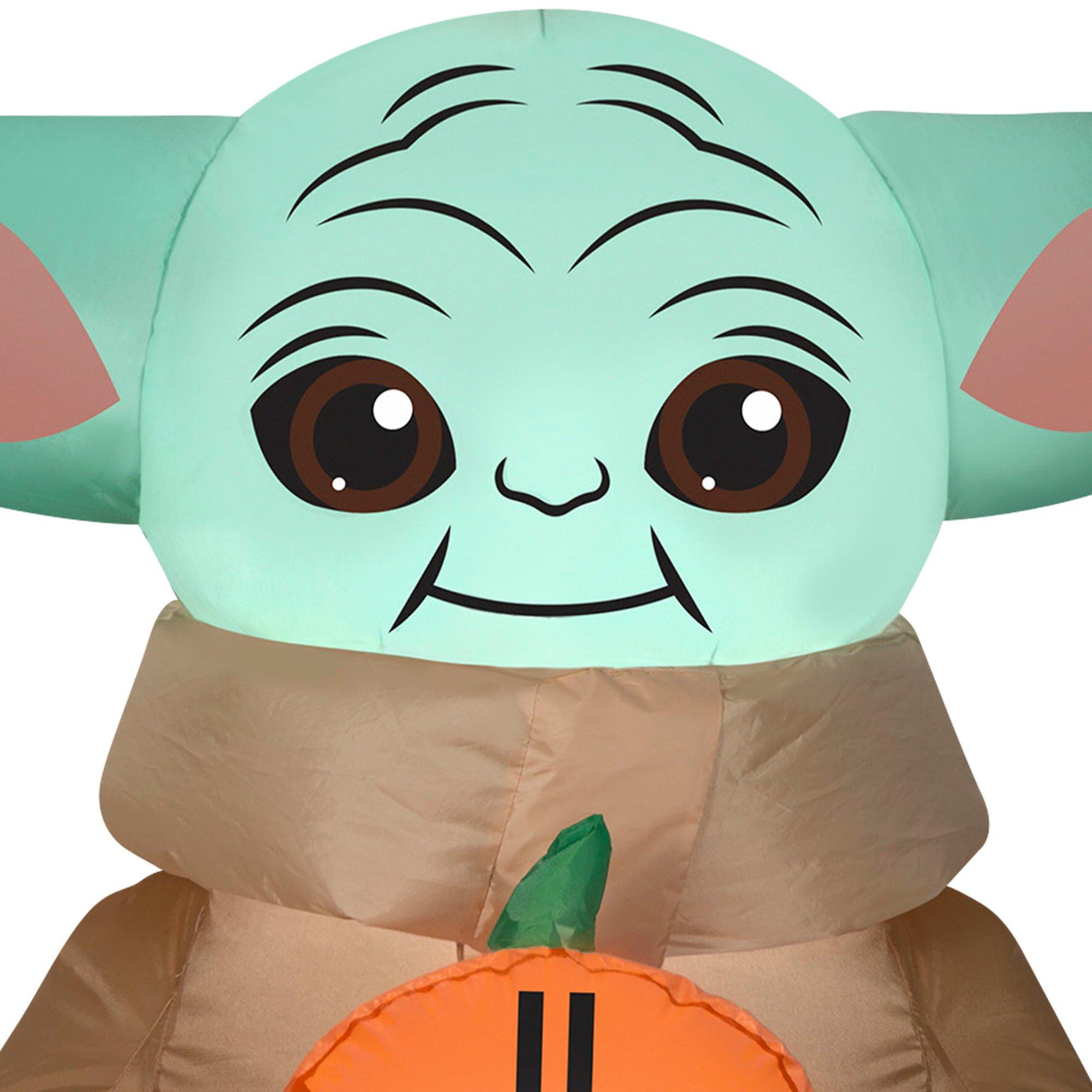 3.5 Foot Star Wars The Child & Pumpkin Light Up Halloween Inflatable Lawn Decoration - Image 2