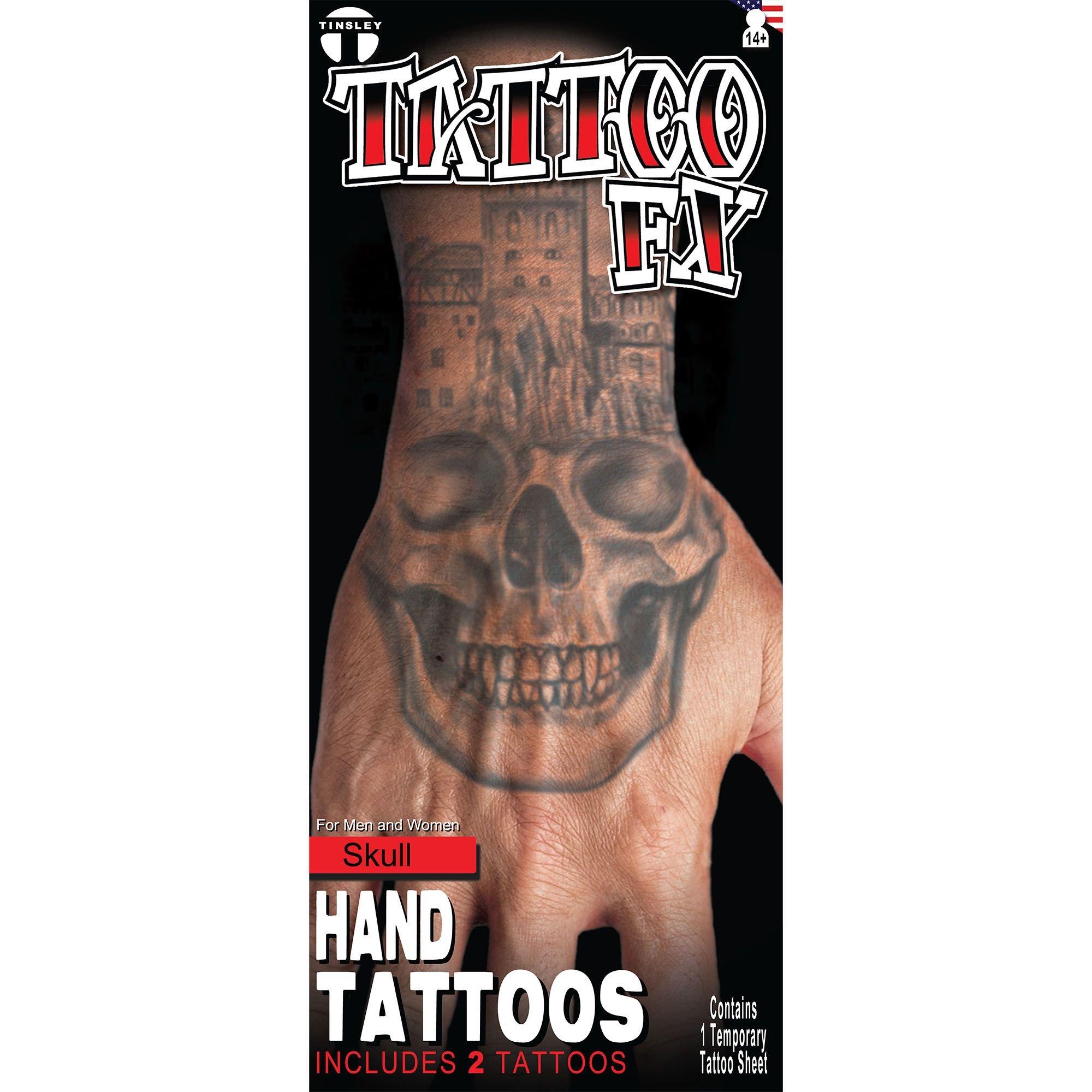 Skull Hand Temporary Tattoos. 2ct - Tinsley Transfers