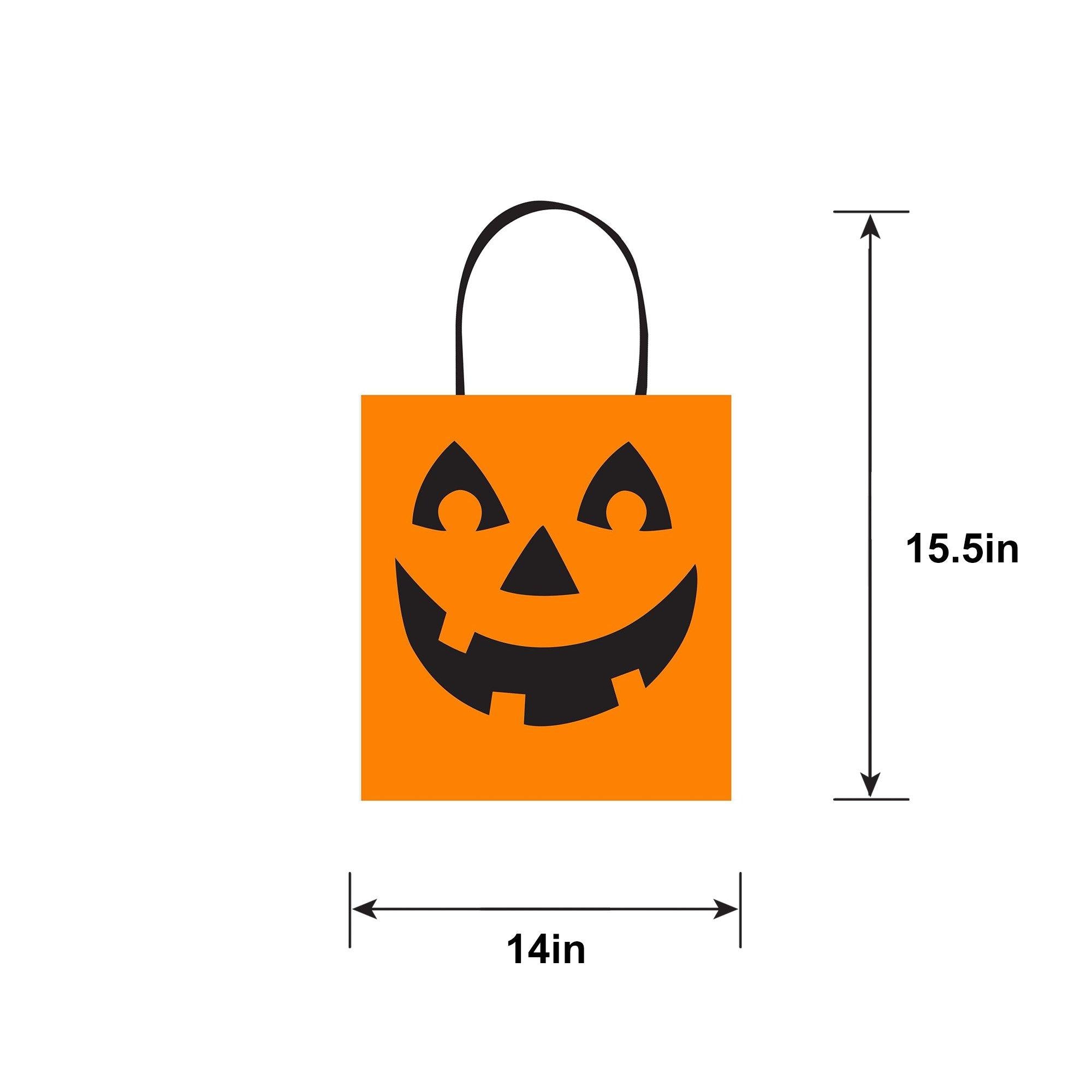 Jack-o'-Lantern Plastic Trick-or-Treat Bag. 14in x 15.5in - Image 5