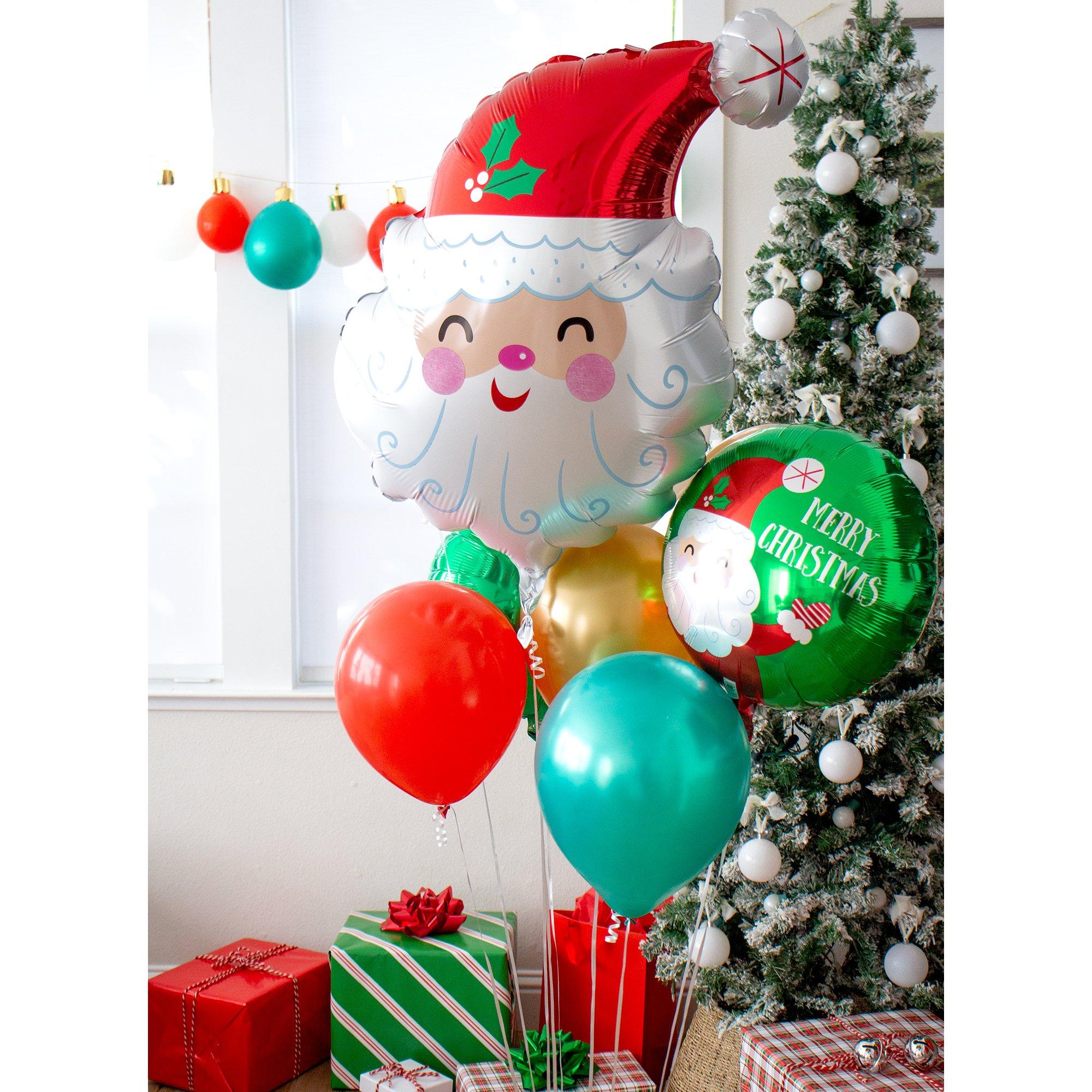 Smiley Santa Head Christmas Foil Balloon. 19in x 27in - Image 2