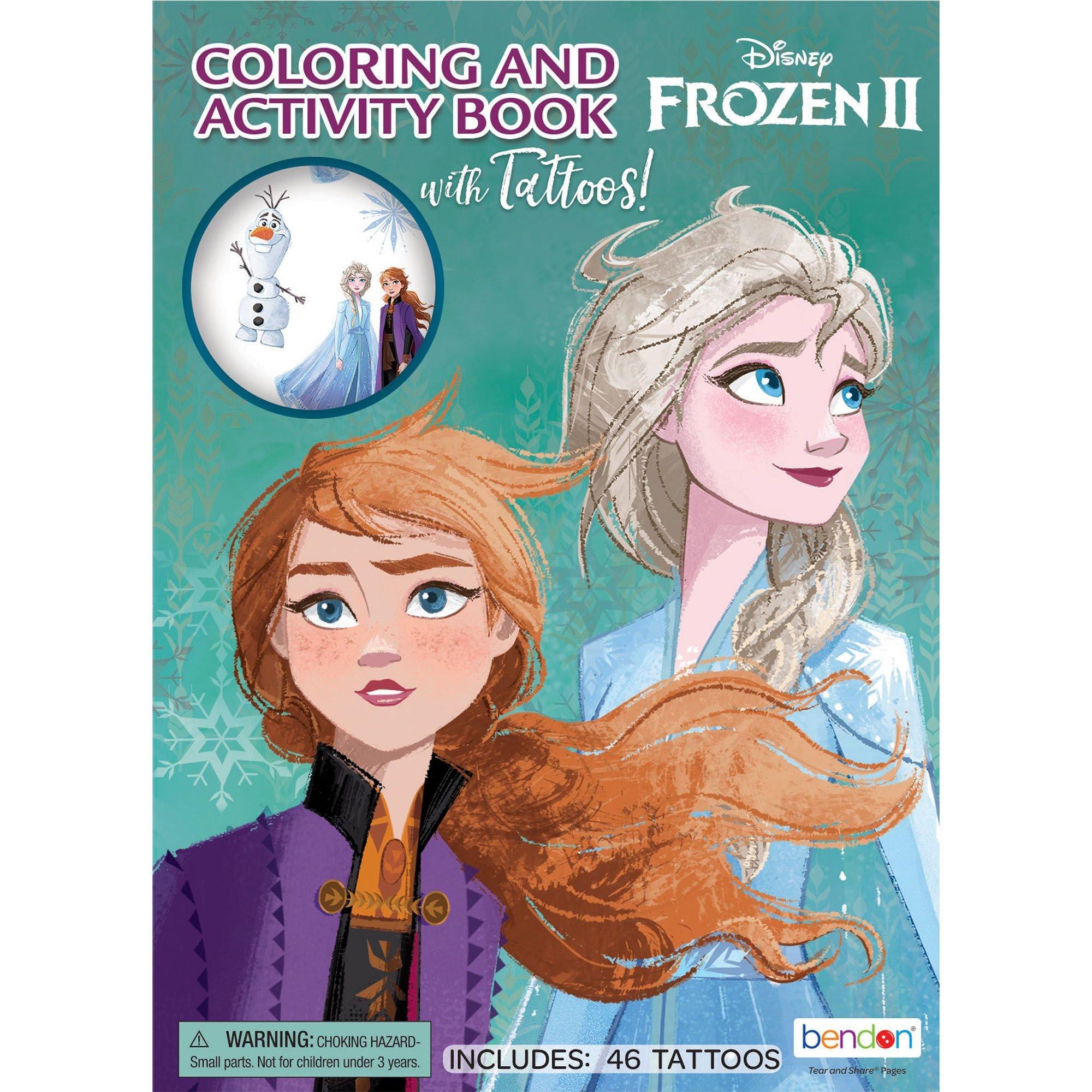 Frozen 2 Jumbo Paper Coloring & Activity Book with Temporary Tattoos. 7.75in x 10.75in