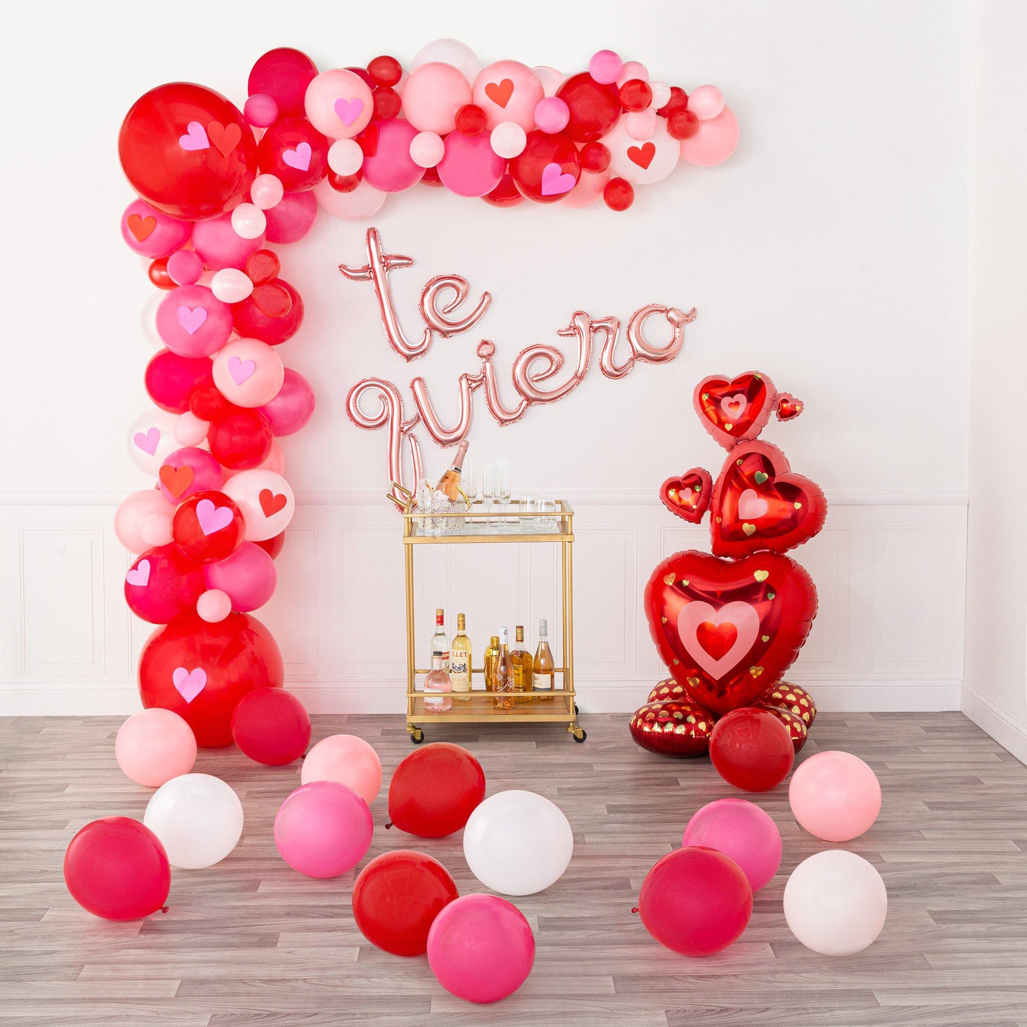 AirLoonz Valentine's Day Stacked Hearts Cluster Foil Balloon. 48in - Image 5