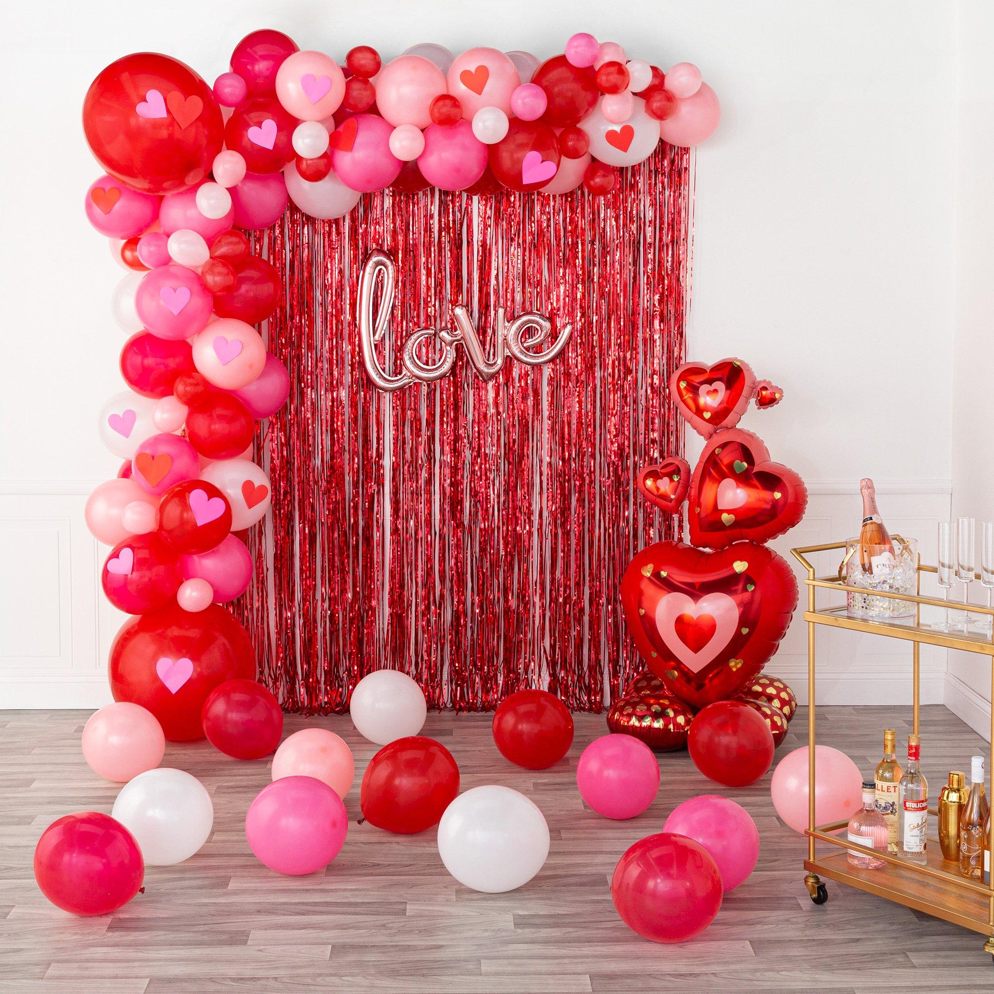 AirLoonz Valentine's Day Stacked Hearts Cluster Foil Balloon. 48in - Image 6