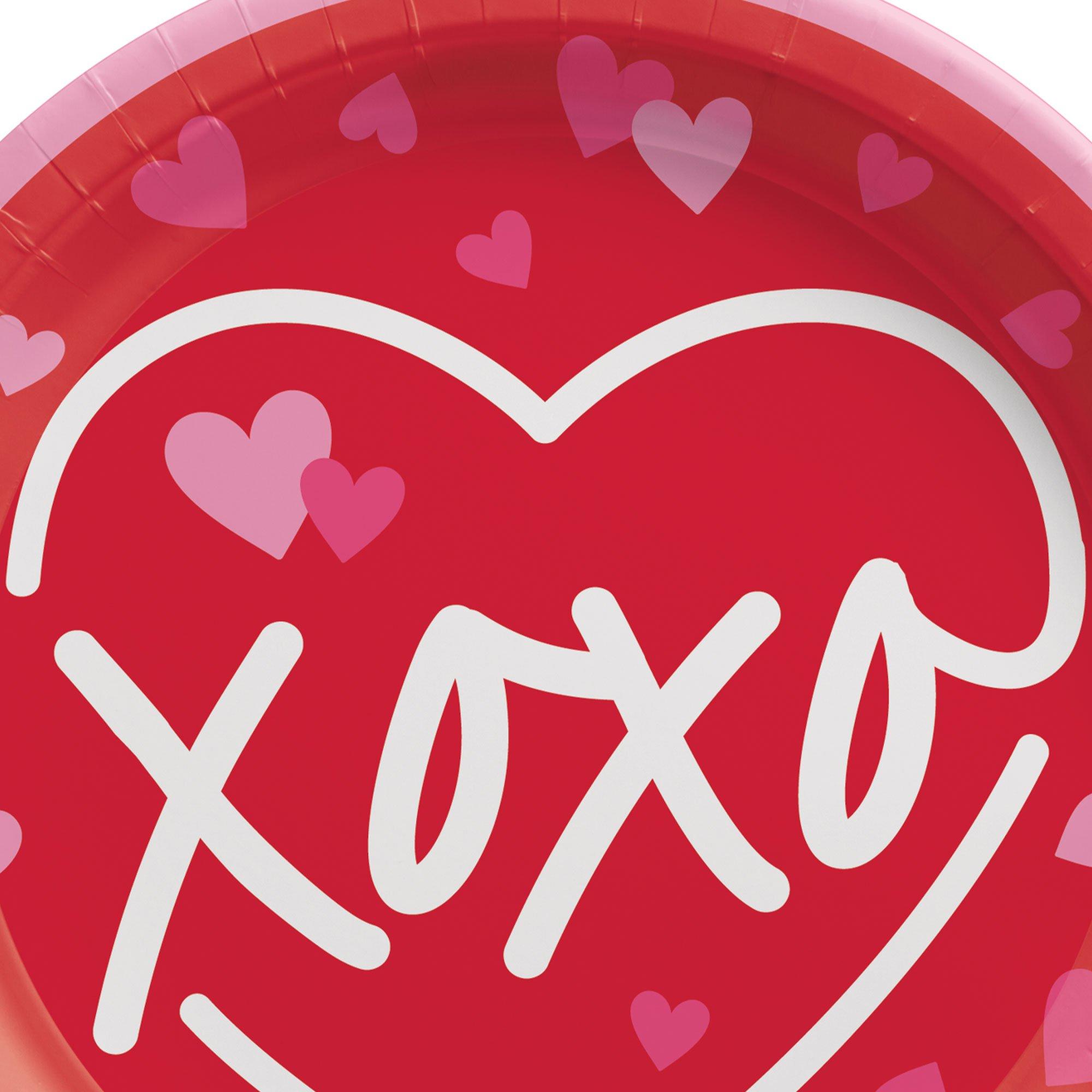 XOXO Paper Dessert Plates. 7in. 8ct - Cross My Heart - Image 3