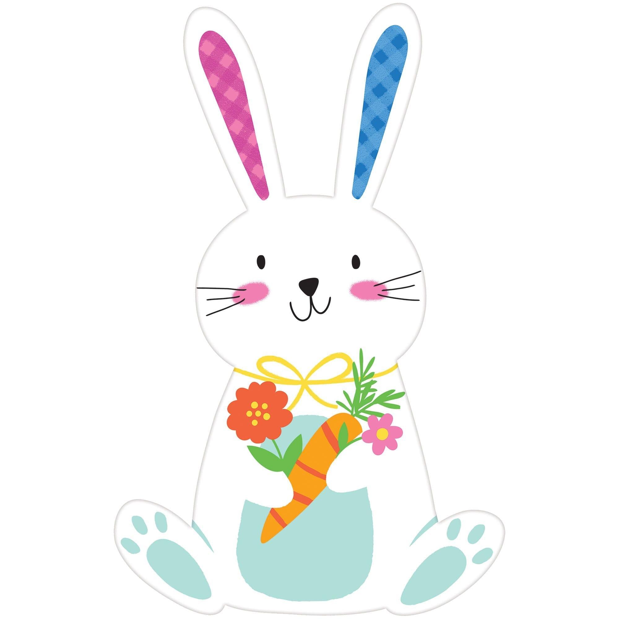 Easter Bunny & Carrot Cardstock Cutout. 7in x 11in