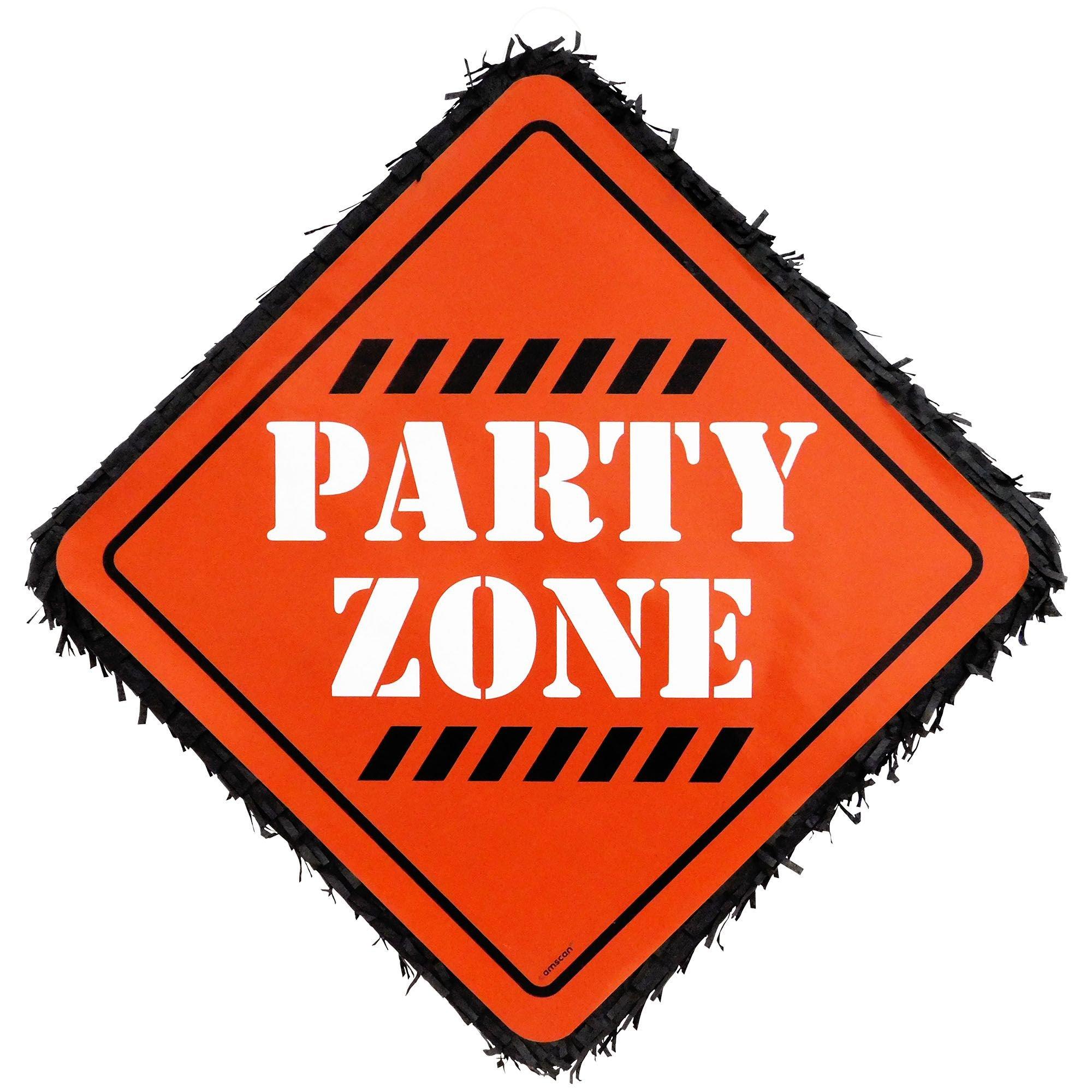 Party Zone Construction Cardstock & Tissue Paper Pinata. 23.7in x 23.7in