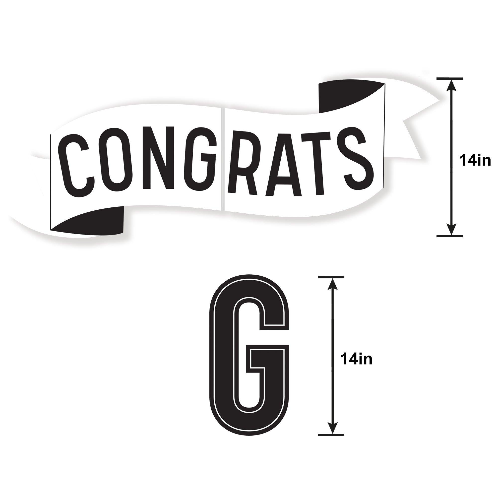 Congrats Grad Plastic & Metal Yard Sign Kit. 14in. 6pc - Image 2
