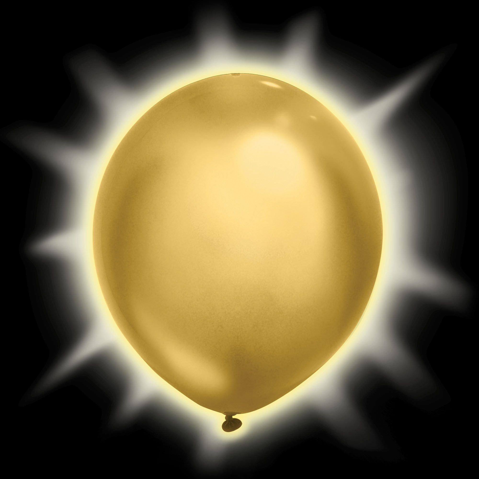 15ct. 12in. Illooms Light-Up Black. Silver & Gold LED Balloons - Image 2