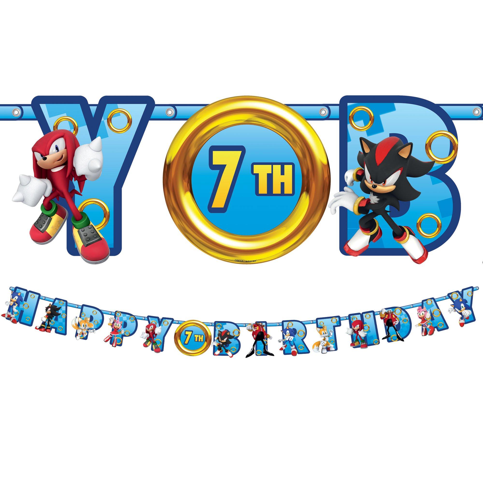 Sonic the Hedgehog Cardstock Birthday Banner Kit. 10.5ft