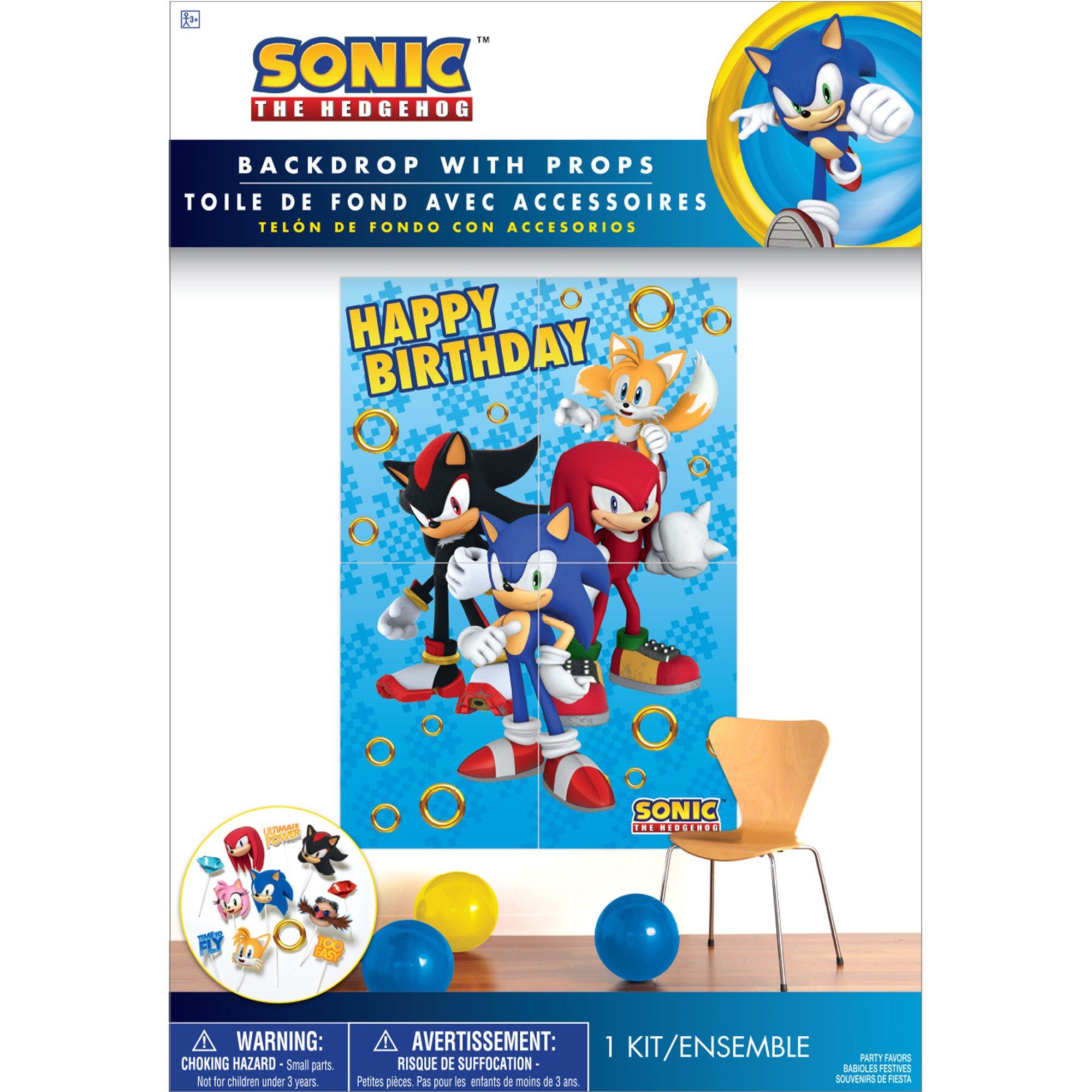 Sonic the Hedgehog Birthday Paper & Cardstock Photo Booth Kit. 4.6ft x 6.7ft - Image 3