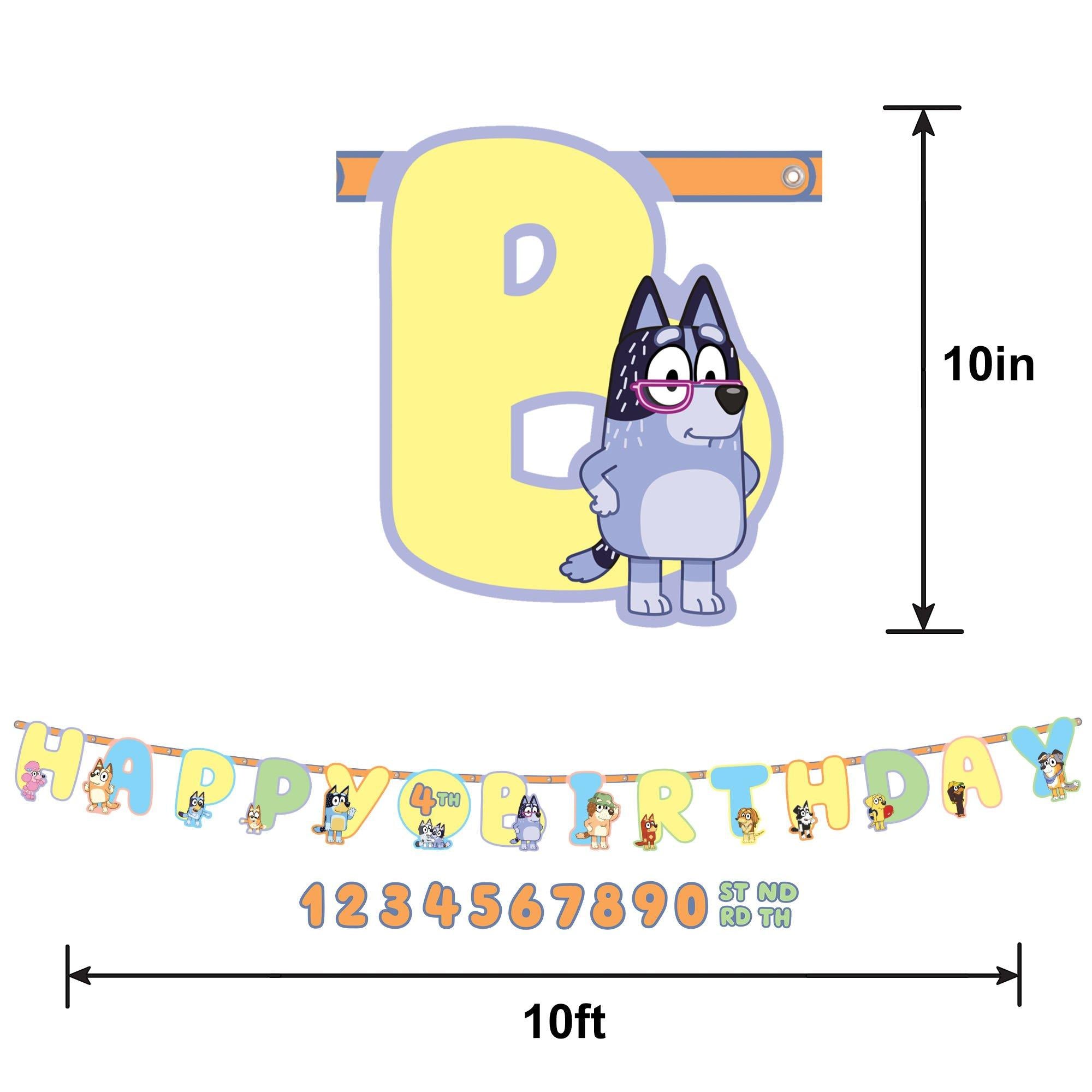Bluey Cardstock Birthday Banner Kit. 10.5ft - Image 2