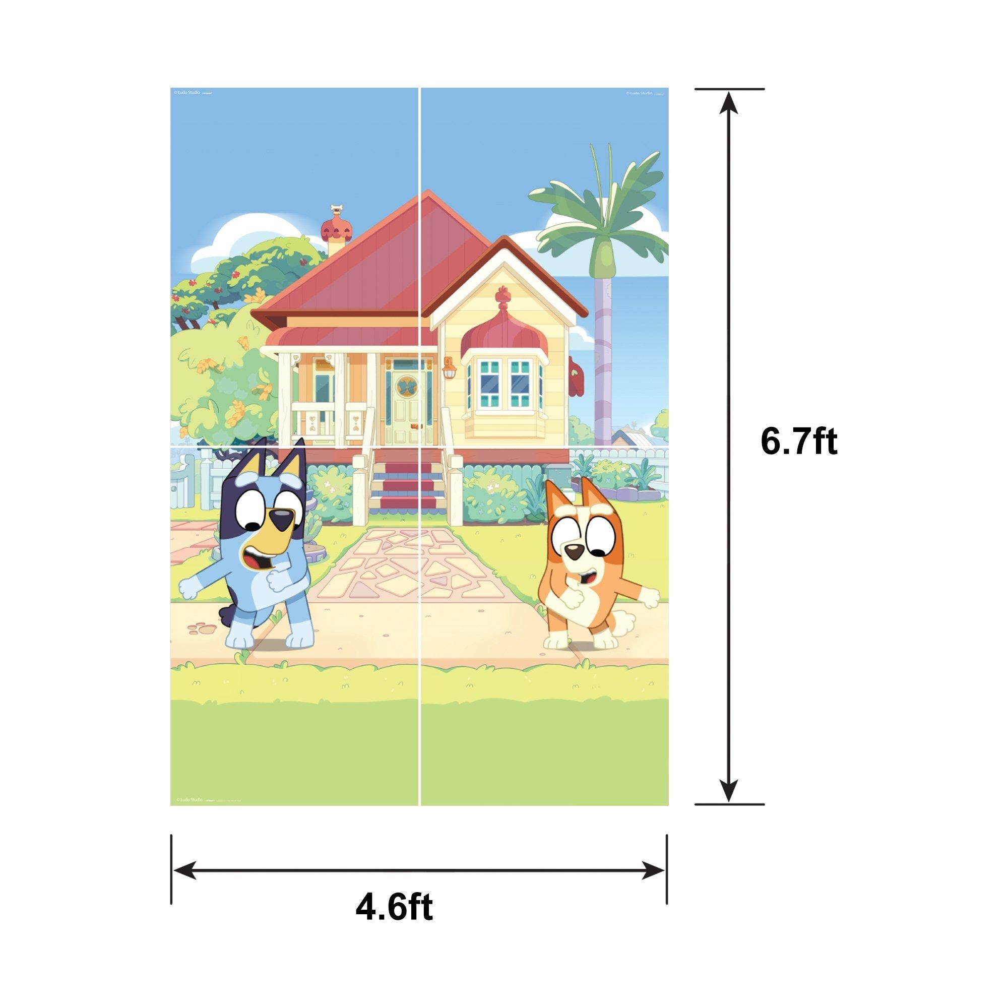 Bluey Paper Photo Booth Kit with Props. 4.6ft x 6.7ft - Image 5