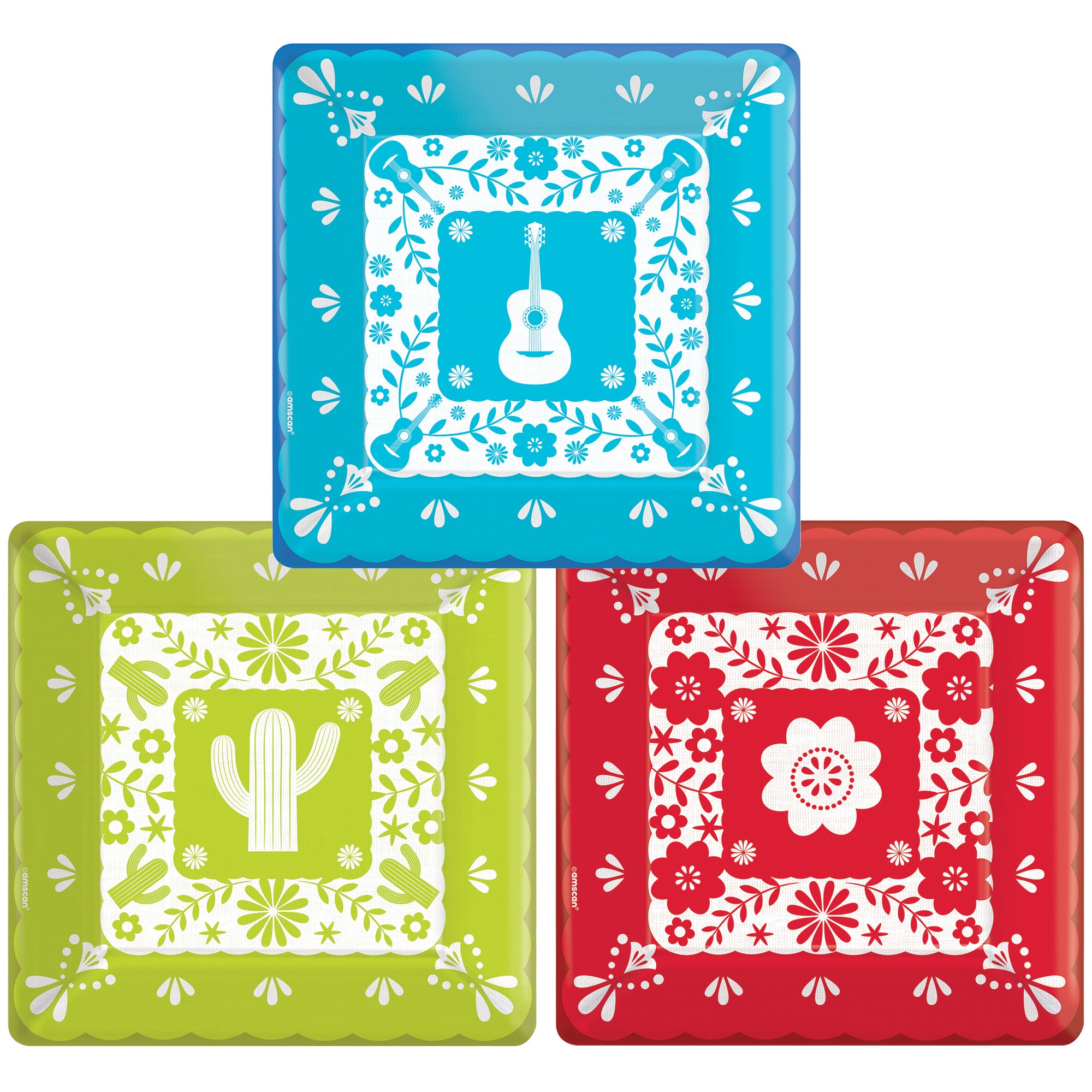 Viva la Party Square Paper Plates. 8ct - Image 3