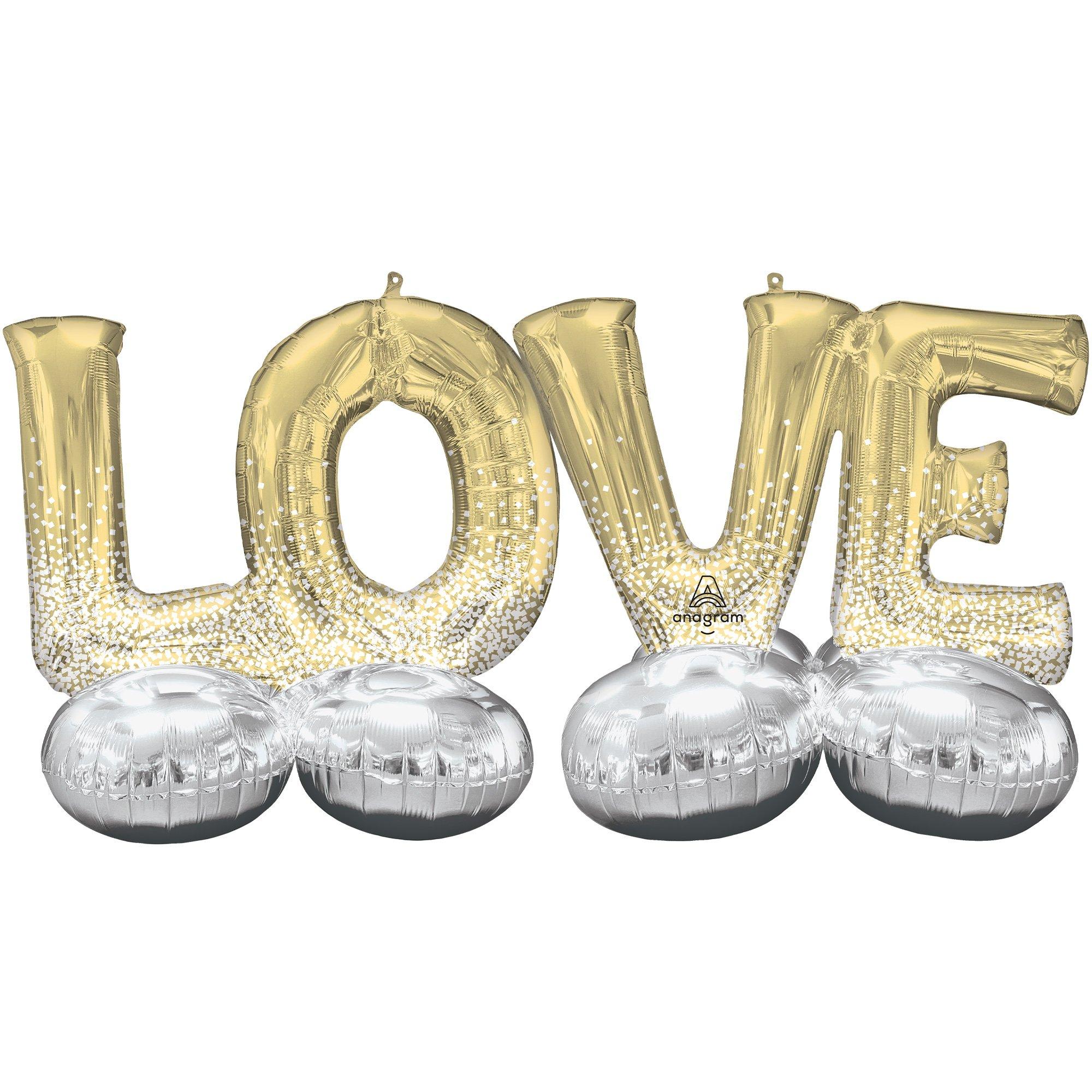 AirLoonz Gold Love Balloon Phrase Yard Decoration Kit - Image 3