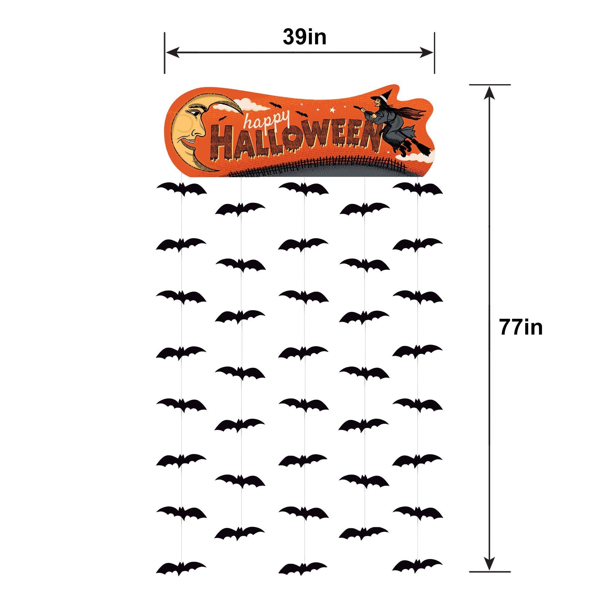Vintage Halloween Cardstock Door Curtain. 3.25ft x 6.41ft - Image 5