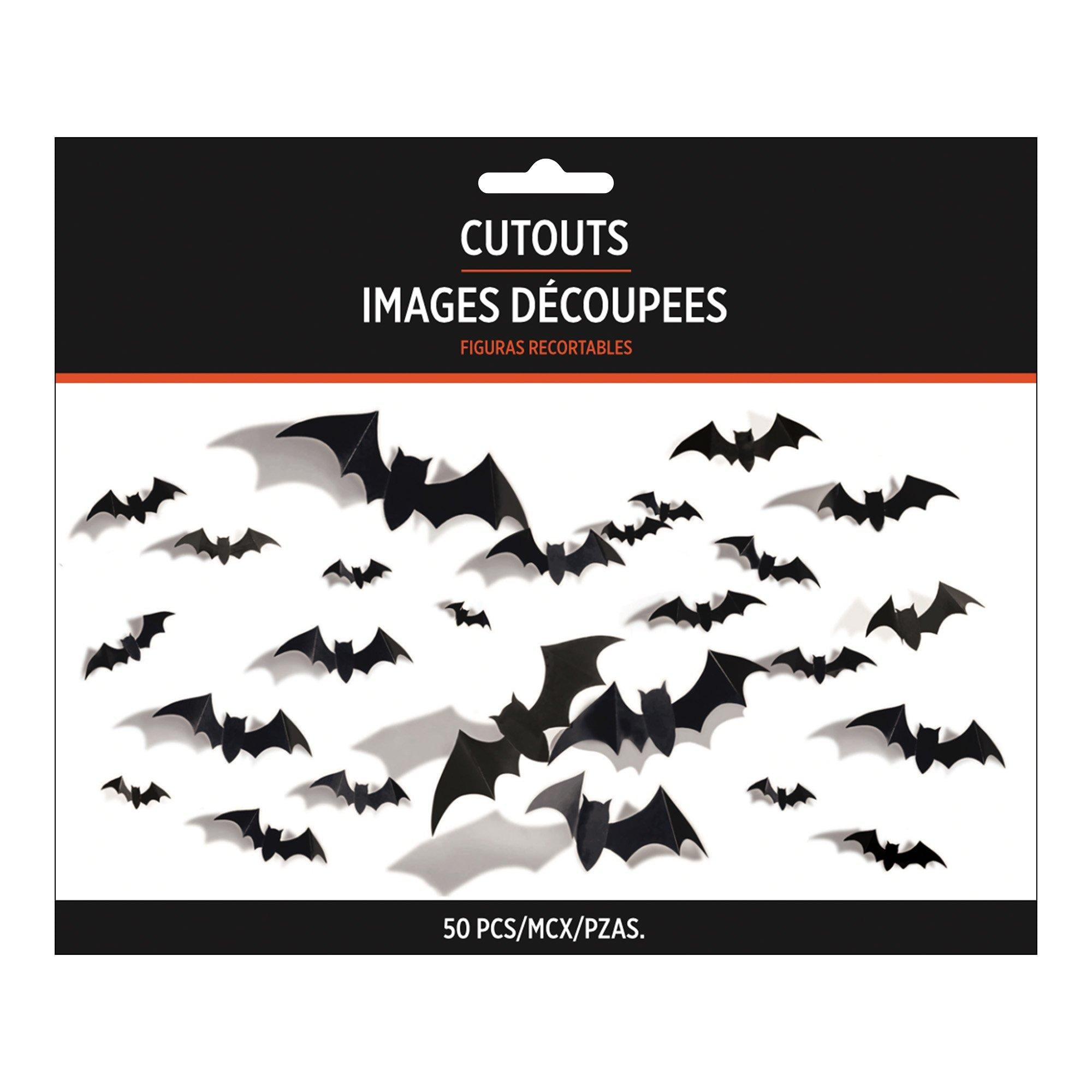 Black Bat Paper Cutouts. 50ct - Image 3
