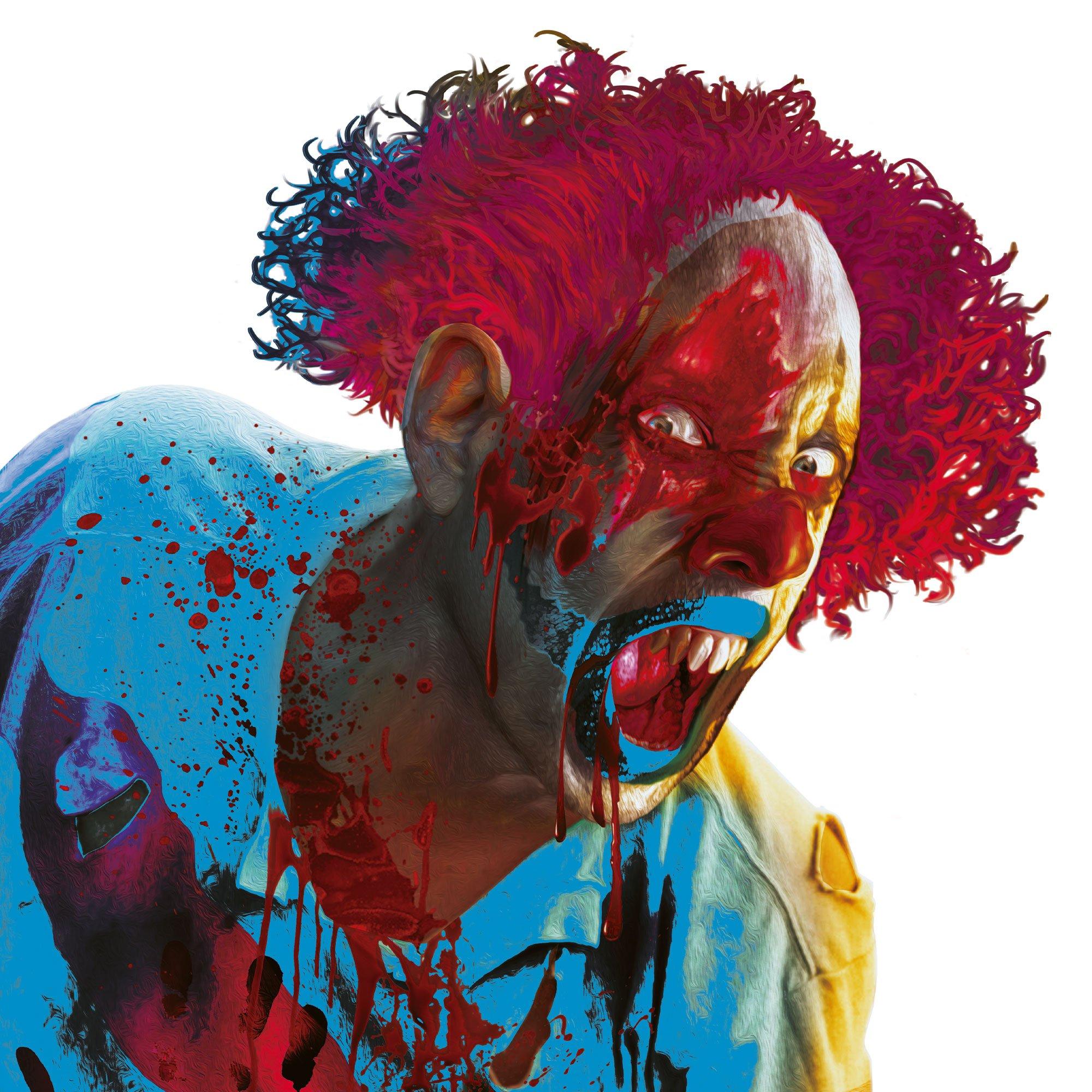 Creepy Carnival Black Light Reactive Plastic Scene Setter Backdrop. 5.58ft x 5.41ft. 2pc - Image 2