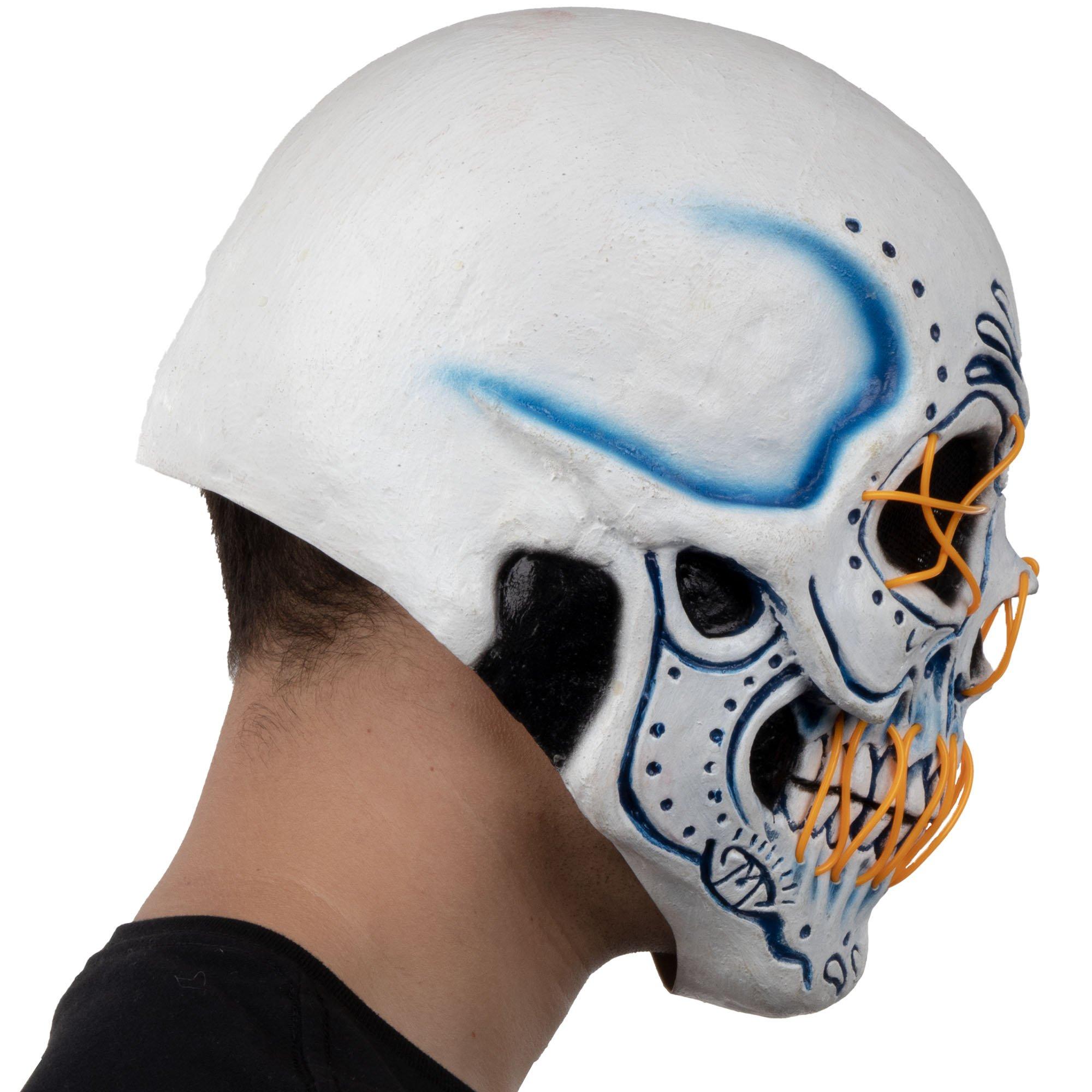 Adult Light-Up El Catrin Skull Latex Mask - Image 3