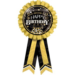 Black & Gold Better With Age Confetti Birthday Award Ribbon. 5.5in