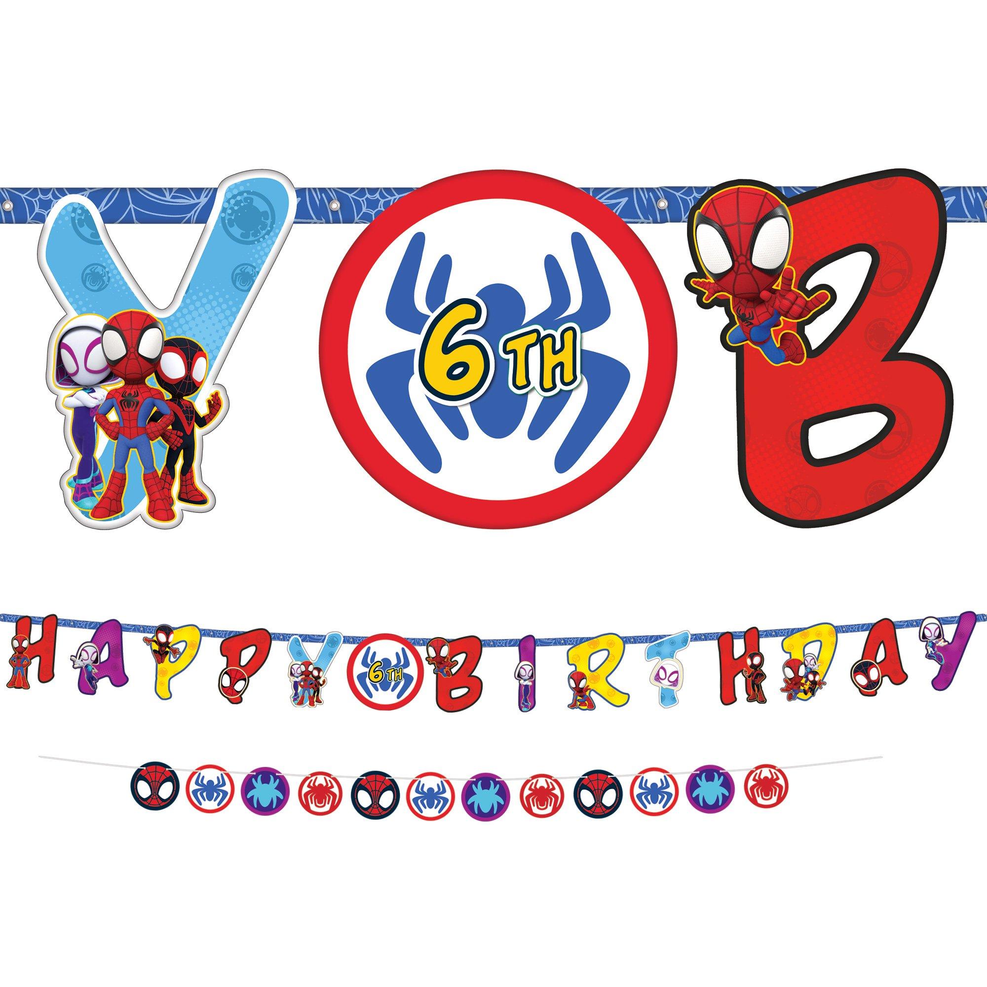 Customizable Spidey & His Amazing Friends Birthday Cardstock Letter Banners. 2ct