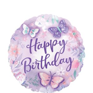 Flutter Butterfly Happy Birthday Foil Balloon. 18in