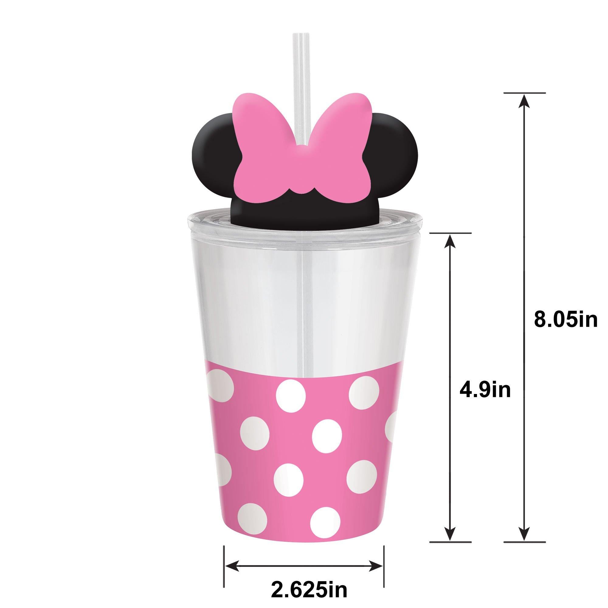 Minnie Mouse Forever Plastic Party Cup with Straw & Lid. 12oz - Image 3