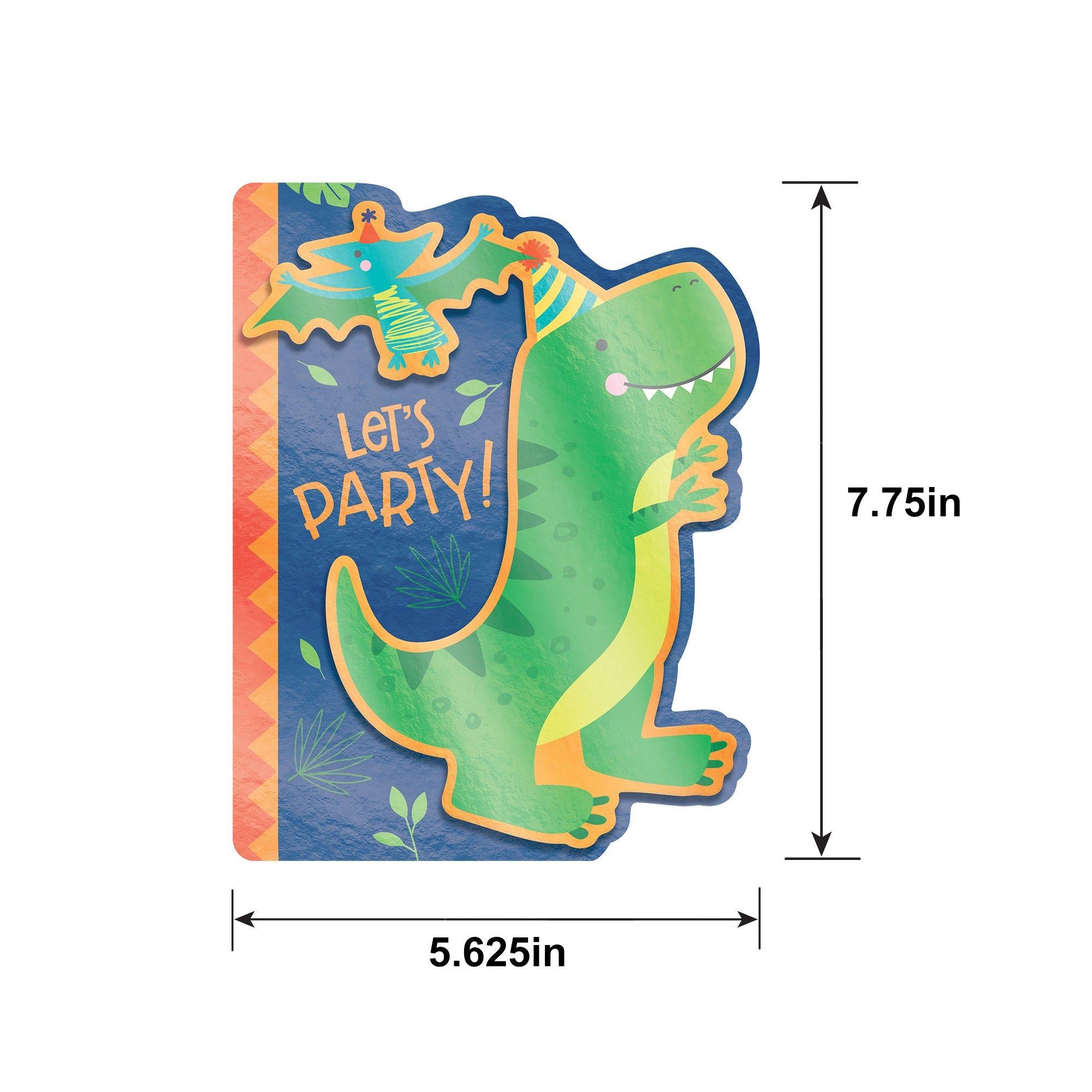Dino-Mite Let's Party Invitations. 8ct - Image 3
