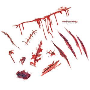 Bloody Cuts & Scrapes Temporary Tattoos. 14pc