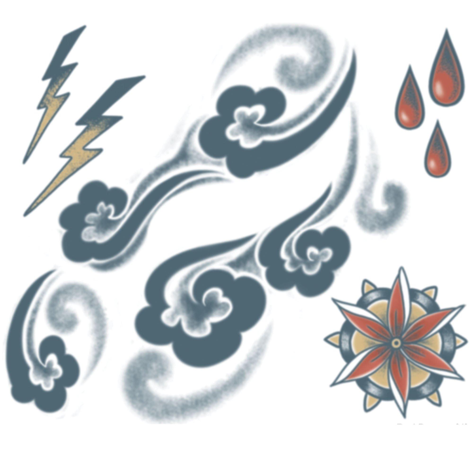 Japanese-Style Red Dragon Temporary Tattoo Sleeve. 3pc - Image 4