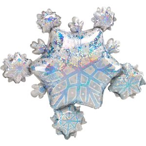 Prismatic Snowflake Cluster Foil Balloon. 32in x 30in