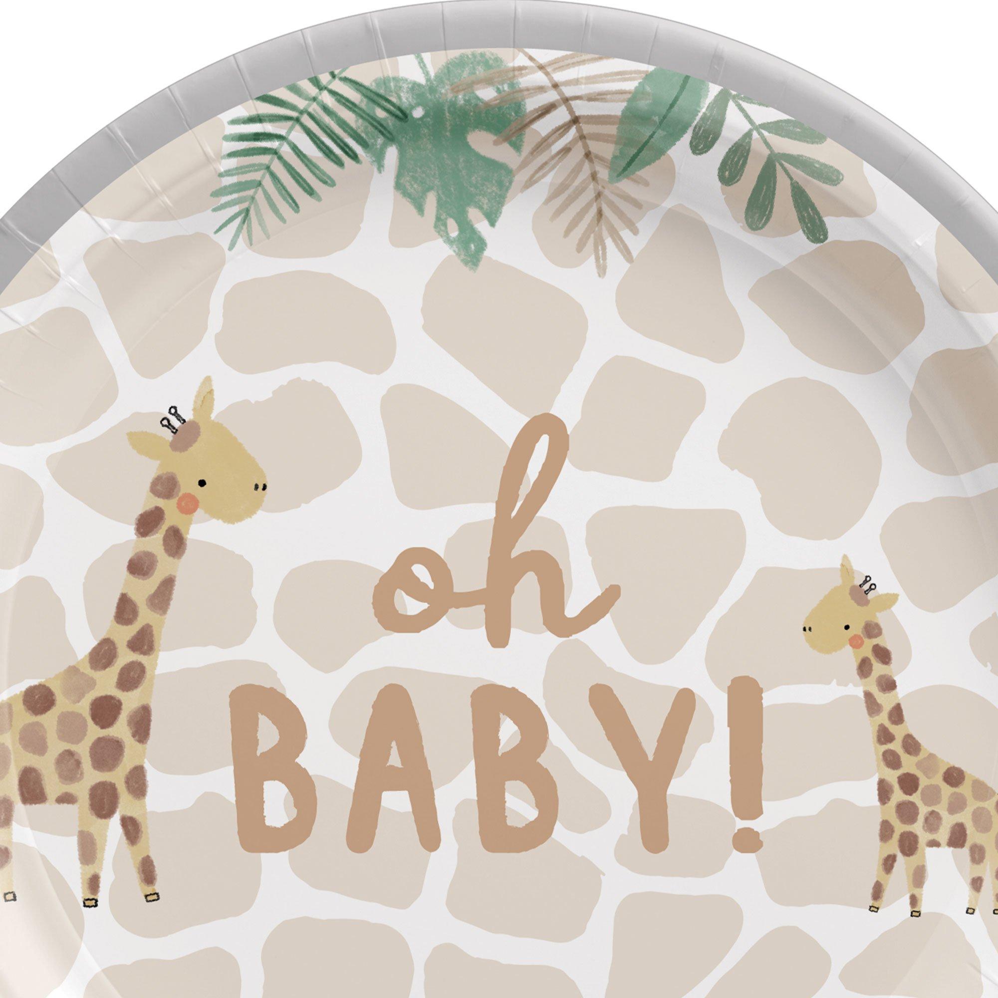 Oh Baby Soft Jungle Baby Shower Paper Dessert Plates. 7in. 8ct - Image 3