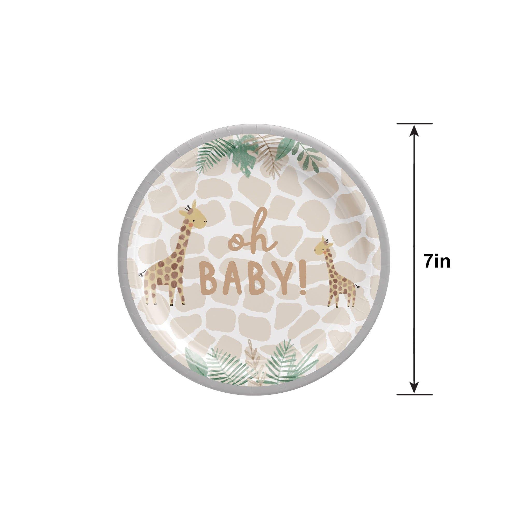 Oh Baby Soft Jungle Baby Shower Paper Dessert Plates. 7in. 8ct - Image 4